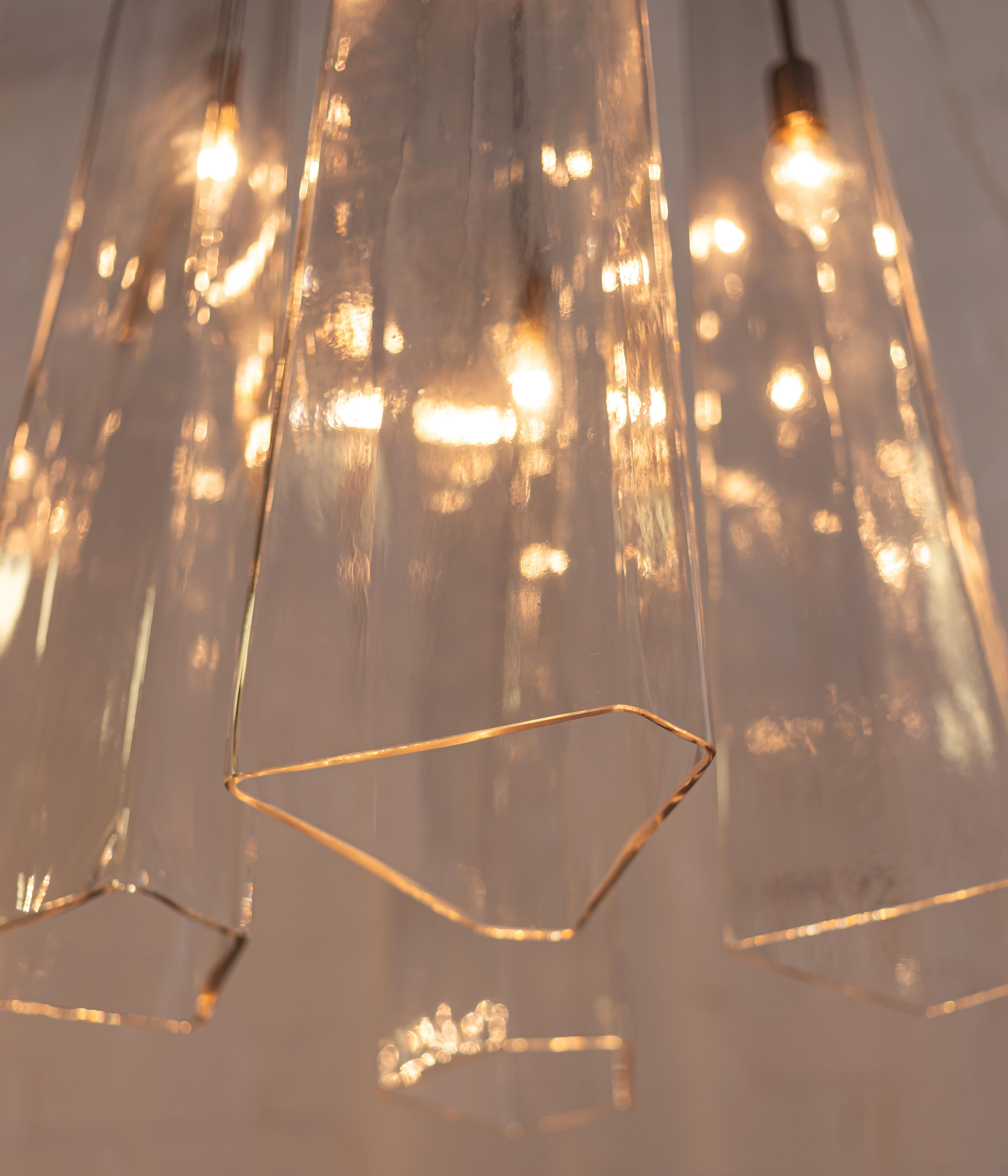 Hand-Crafted TETRA Dining Chandelier For Sale