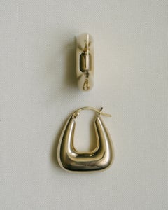 Tetra Hoops II Earrings in Recycled 14K Yellow Gold by J. Hannah