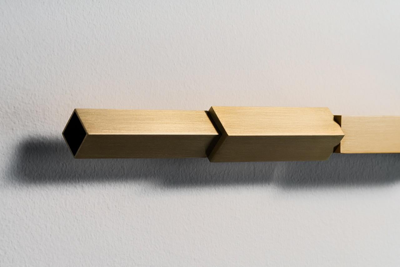 Italian Tetra Horizon - Solid brass wall light, handmade by Diaphan Studio For Sale