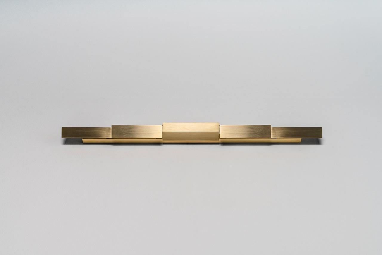 Contemporary Tetra Horizon - Solid brass wall light, handmade by Diaphan Studio For Sale