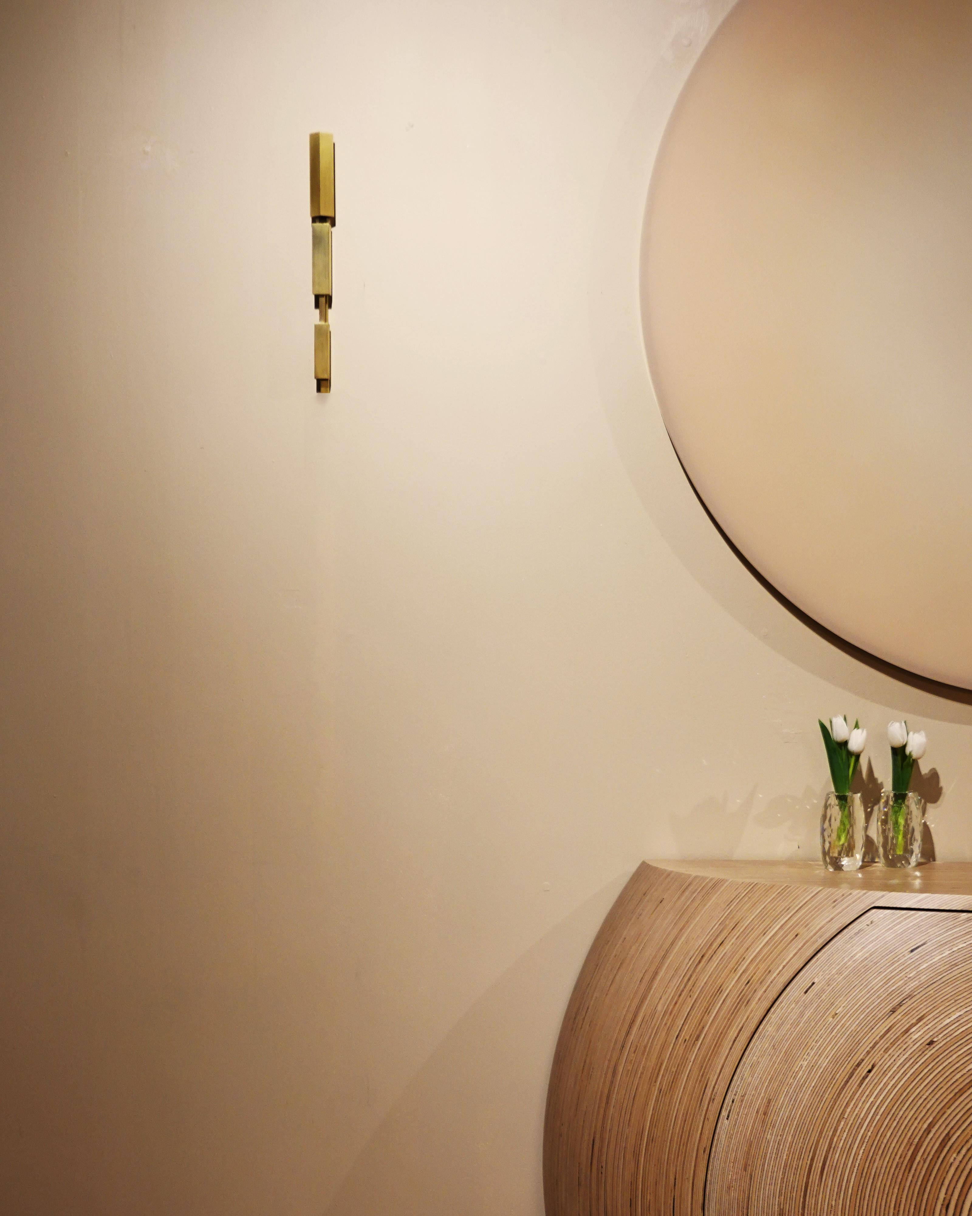 Italian Tetra Ray - Solid Brass Wall Light Handmade by Diaphan Studio For Sale