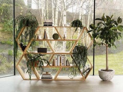 Tetra, Solid Oak Modular Contemporary Shelving Units, Made in Ratio