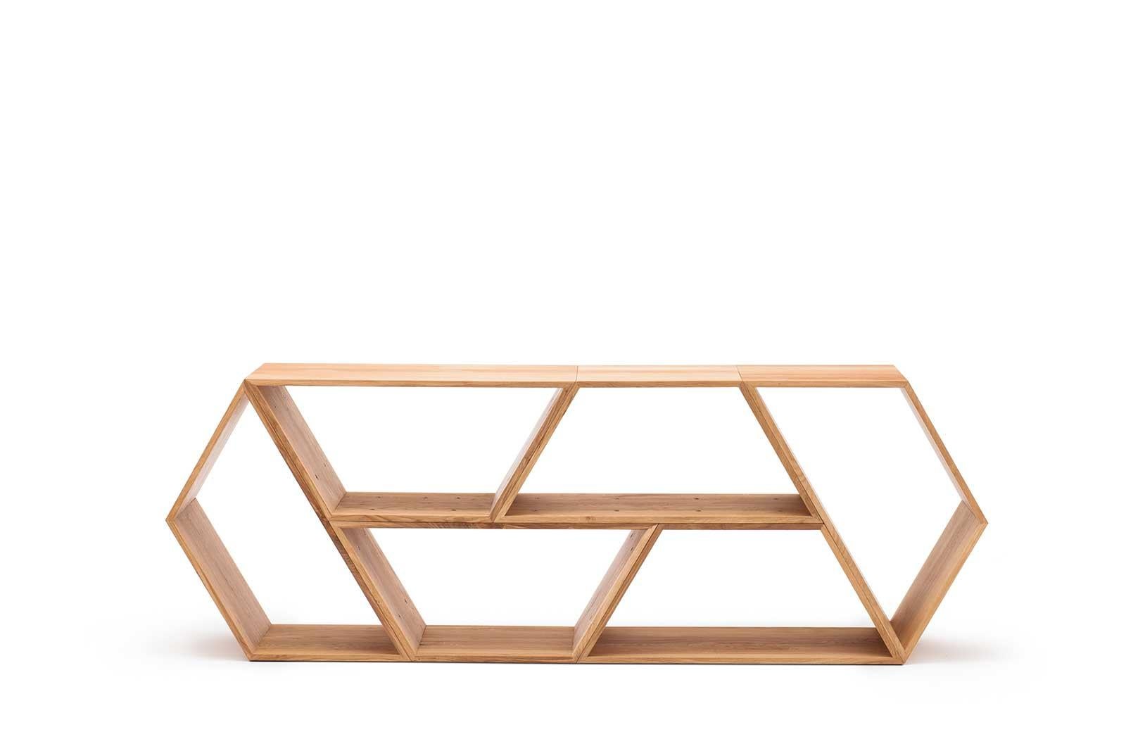 Chêne Tetra, étagères modulaires contemporaines en noyer massif, Made in Ratio en vente