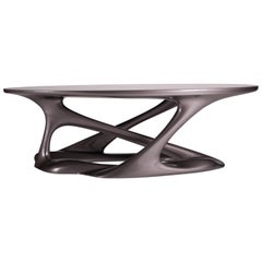 Amorph Tetra Table, Oval Shape, Dark Gray Metallic Finish