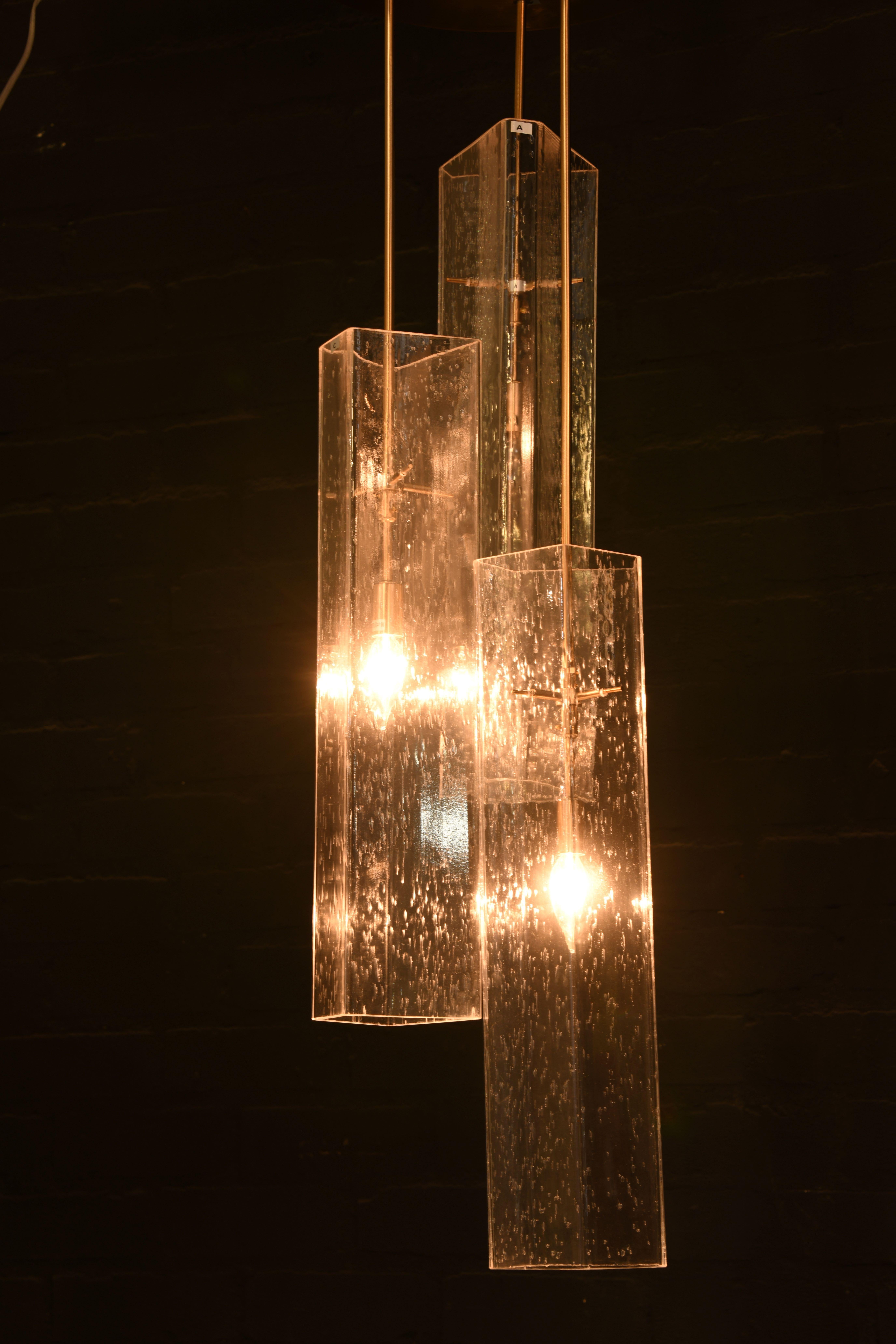 Hand-Crafted TETRA Trio Chandelier For Sale
