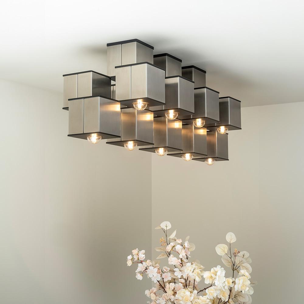 Tetra XVI Flush Mount Chandelier by Studio DUNN In New Condition For Sale In Rumford, RI
