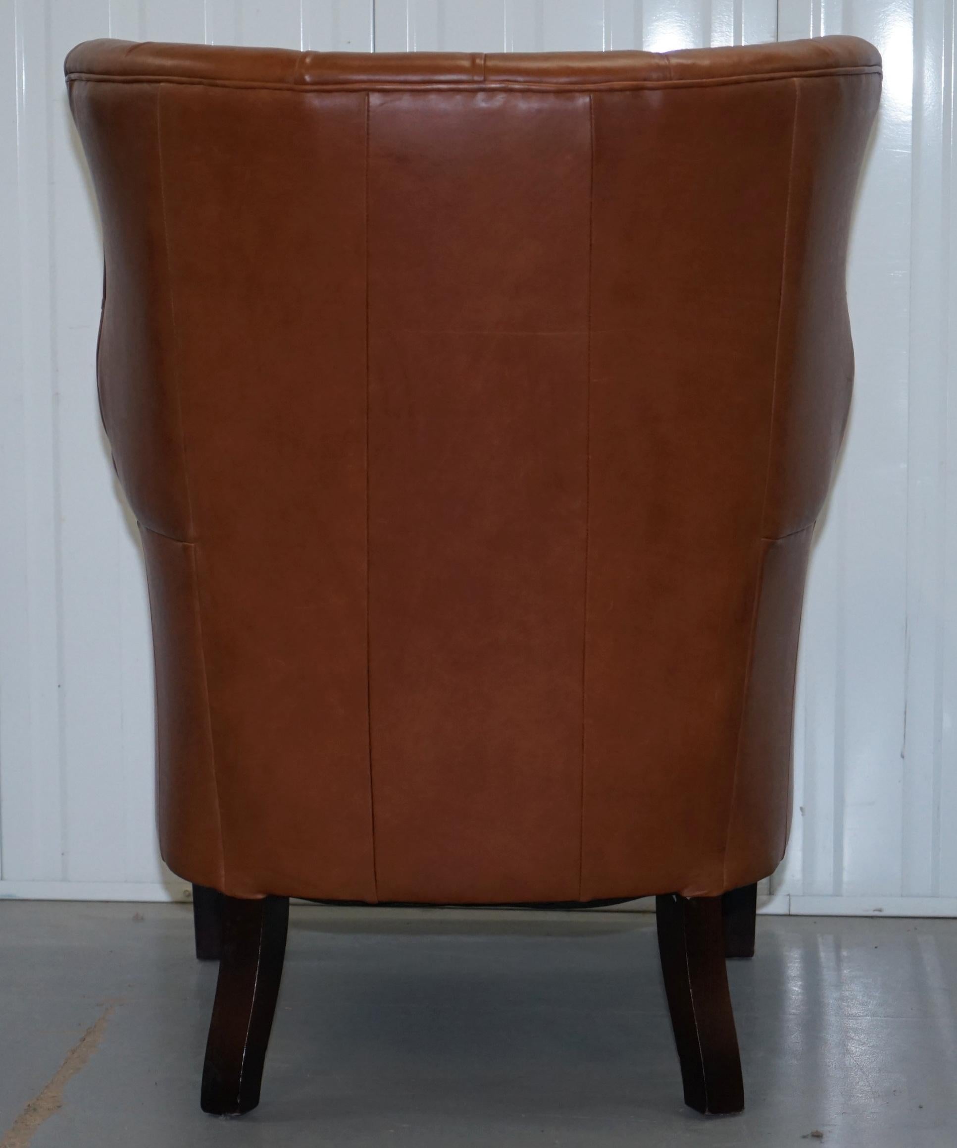 Tetrad Bradley Barrel Wingback Porters Chesterfield Leather Armchair 7
