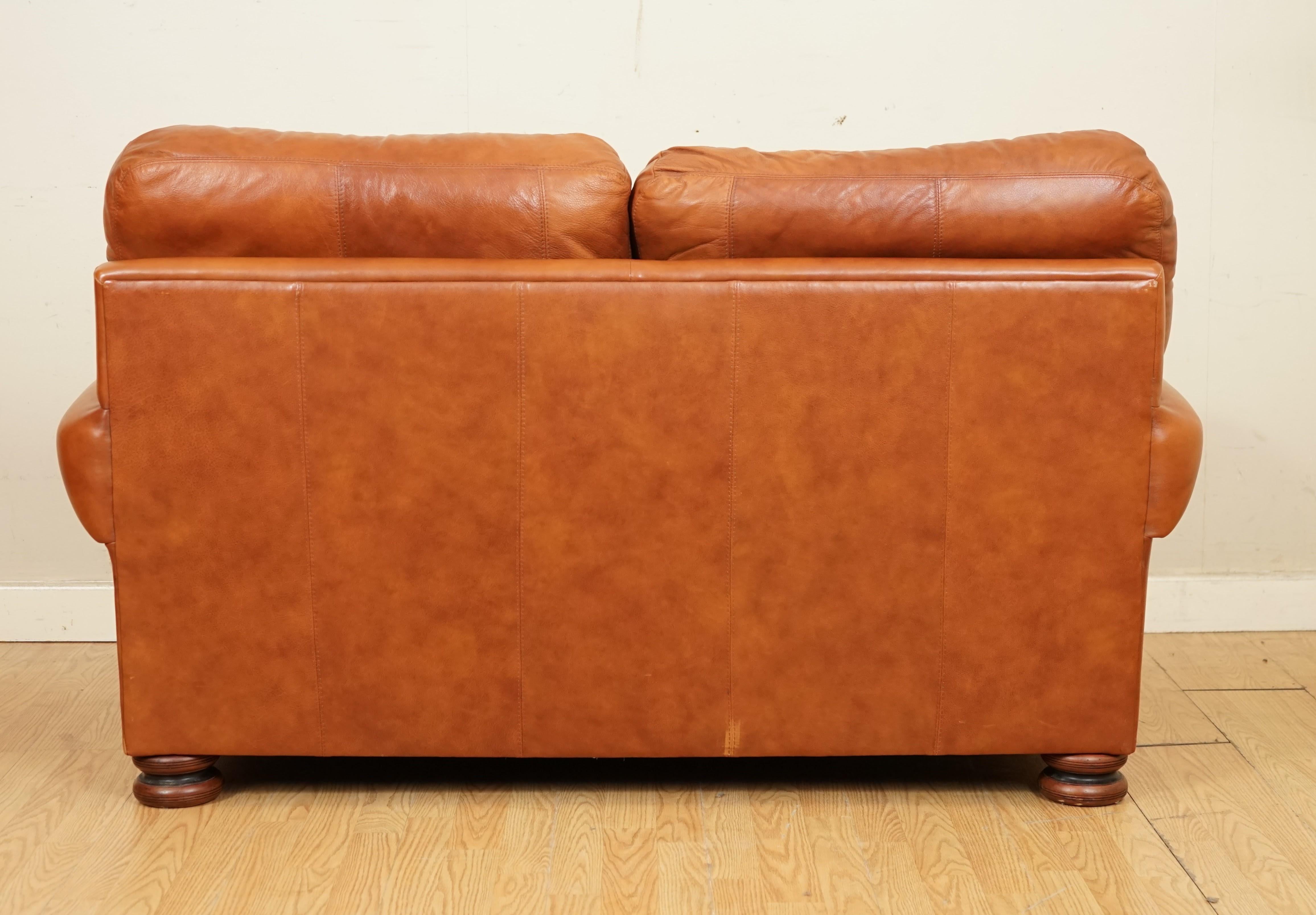 Tetrad Cordoba Retailed by John Lewis Two Seater Tan Leather Sofa 1
