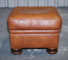 TETRAD CORDOBA TAN LEATHER FOOTSTOOL RETAILED BY JOHN LEWiS