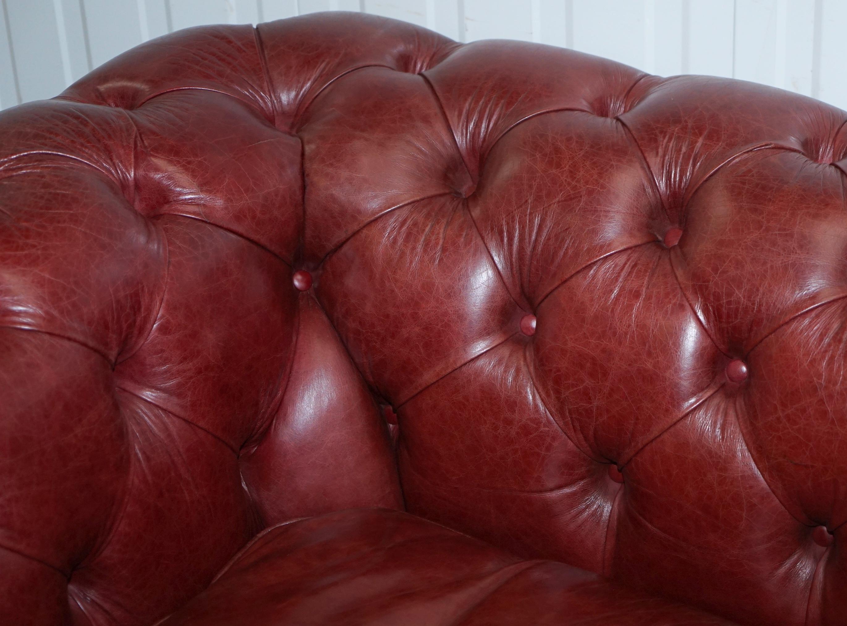 English  Tetrad England Reddish Brown Leather Chesterfield Sofa Part of Suite