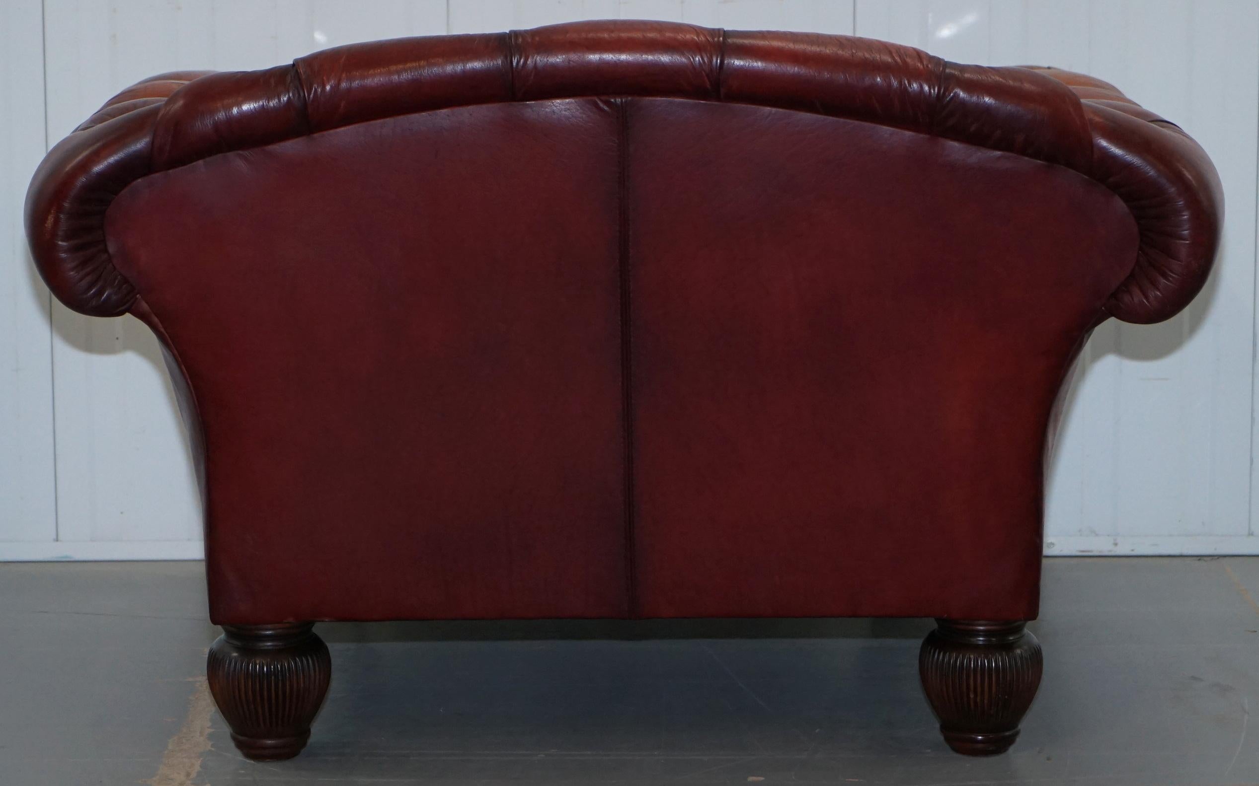 Tetrad Oskar Chesterfield Vintage Brown Leather Armchair Part of Suite 6