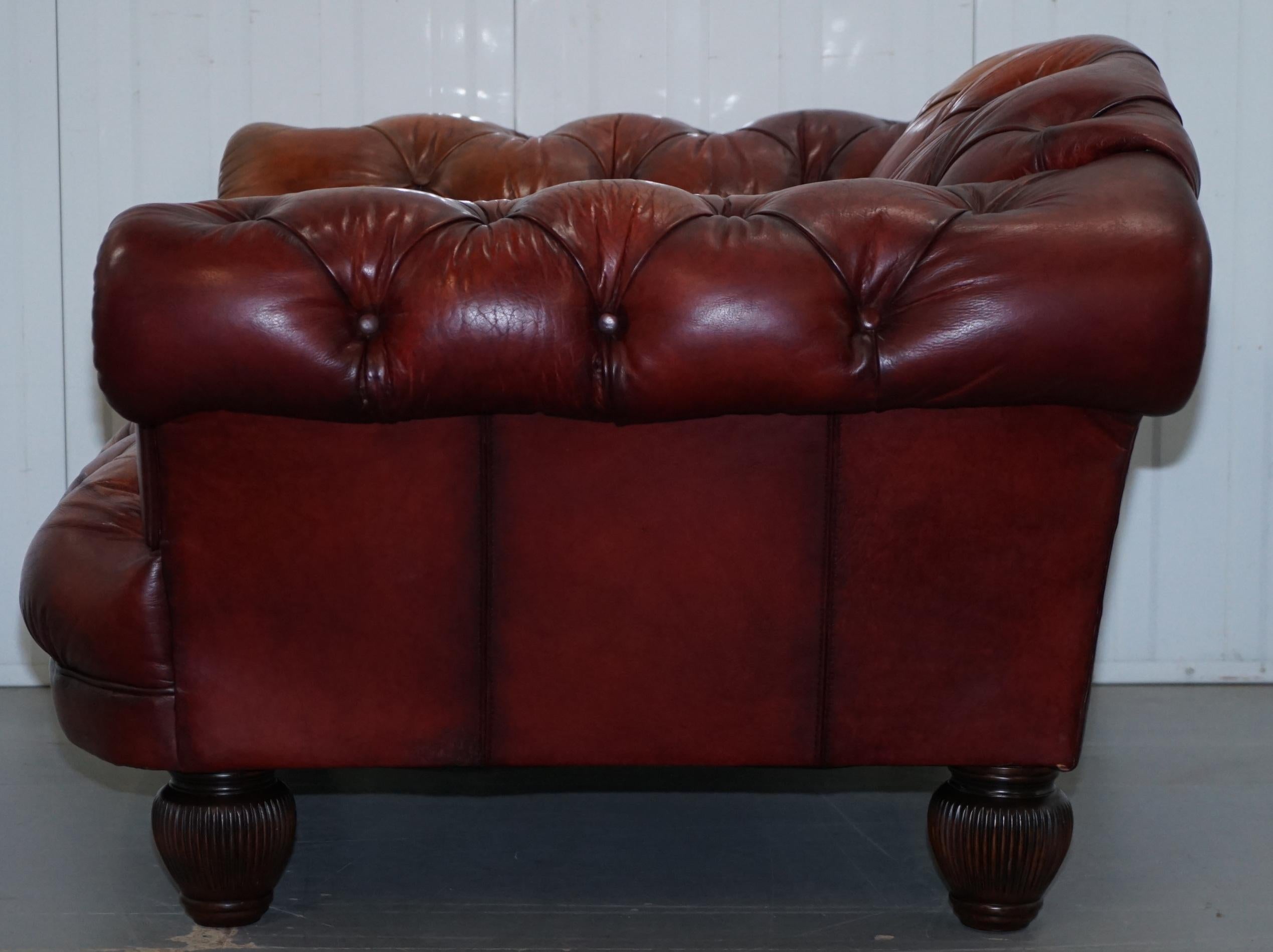Tetrad Oskar Chesterfield Vintage Brown Leather Armchair Part of Suite 7