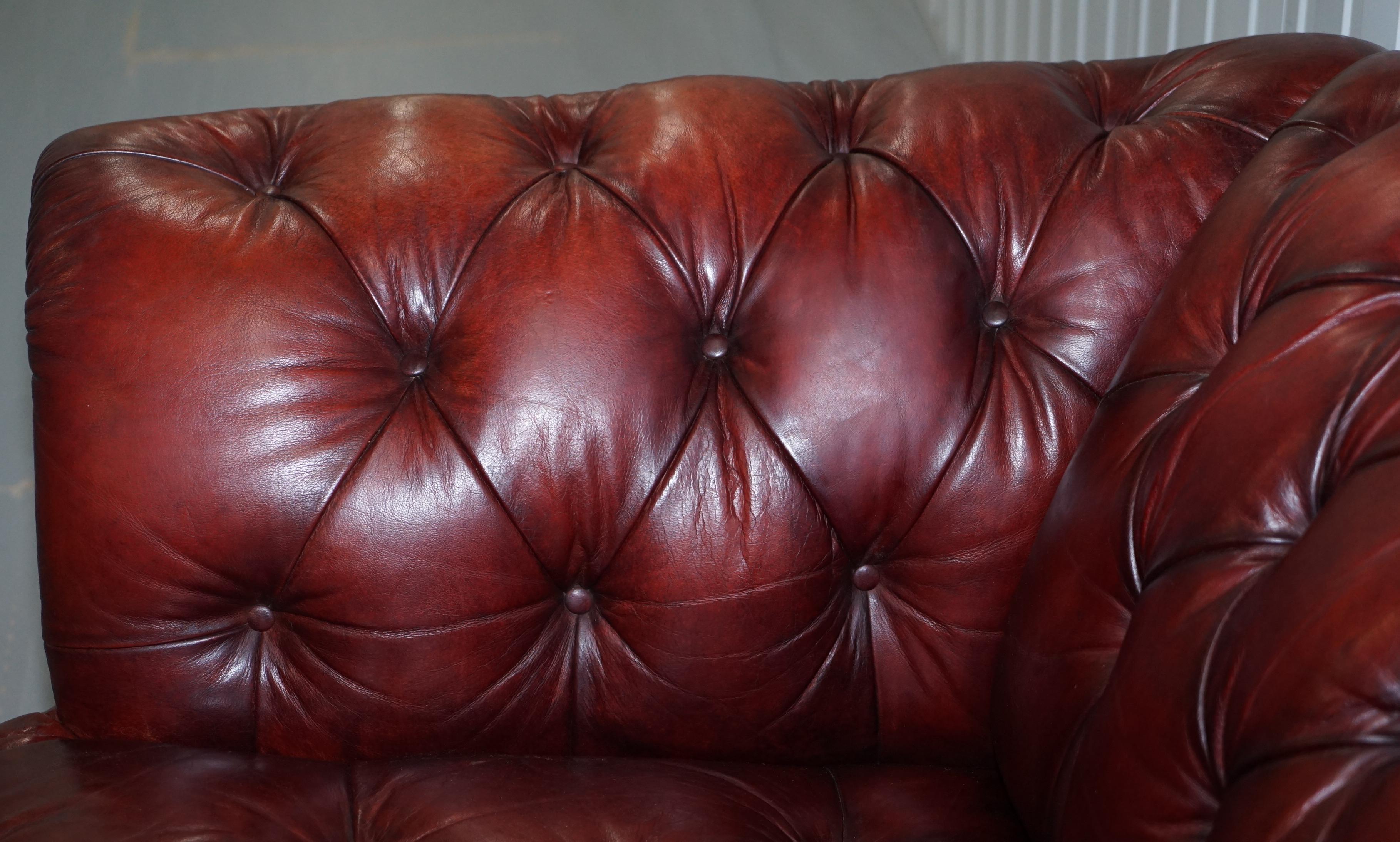 English Tetrad Oskar Chesterfield Vintage Brown Leather Sofa Part of a Suite