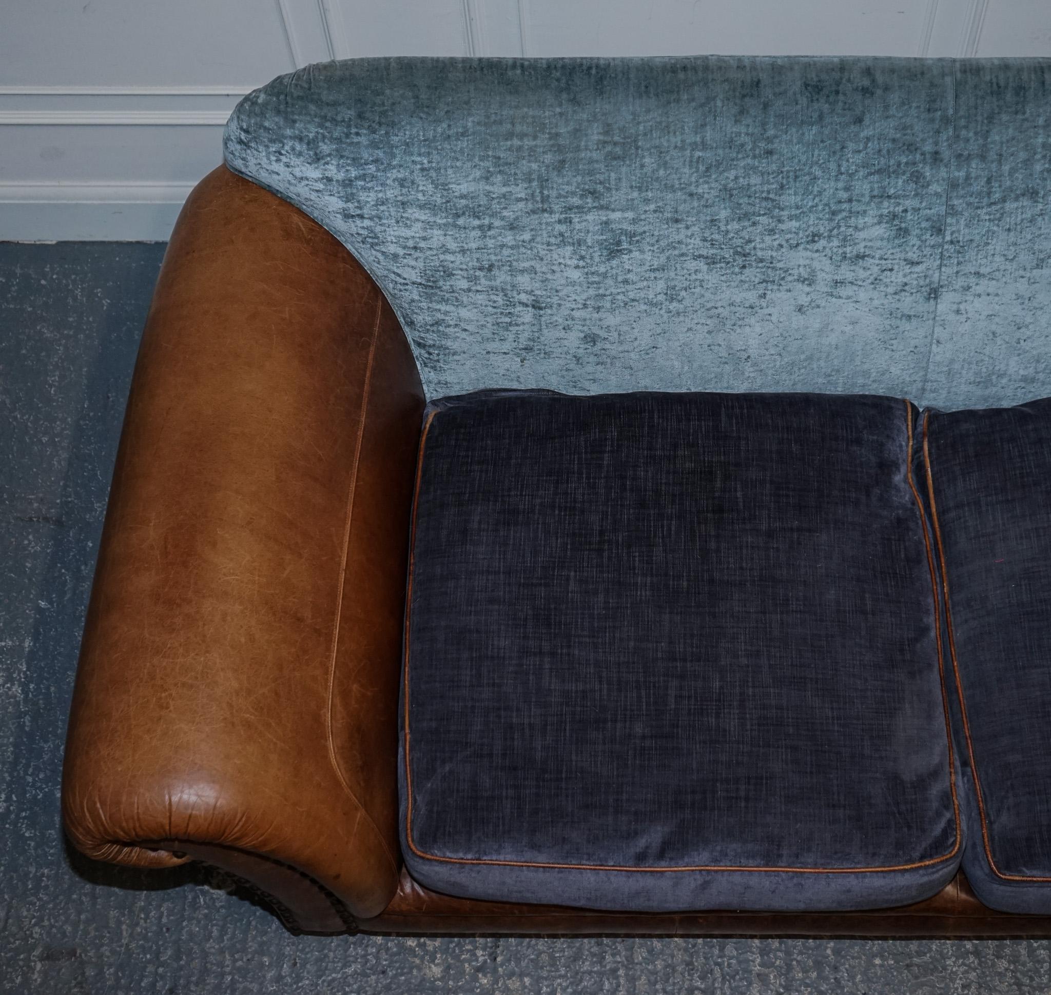 TETRAD WESTWOOD LEATHER & FABRIC THREE TO FOUR SEATER SOFA WITH SCATTER CUSHiONS 4