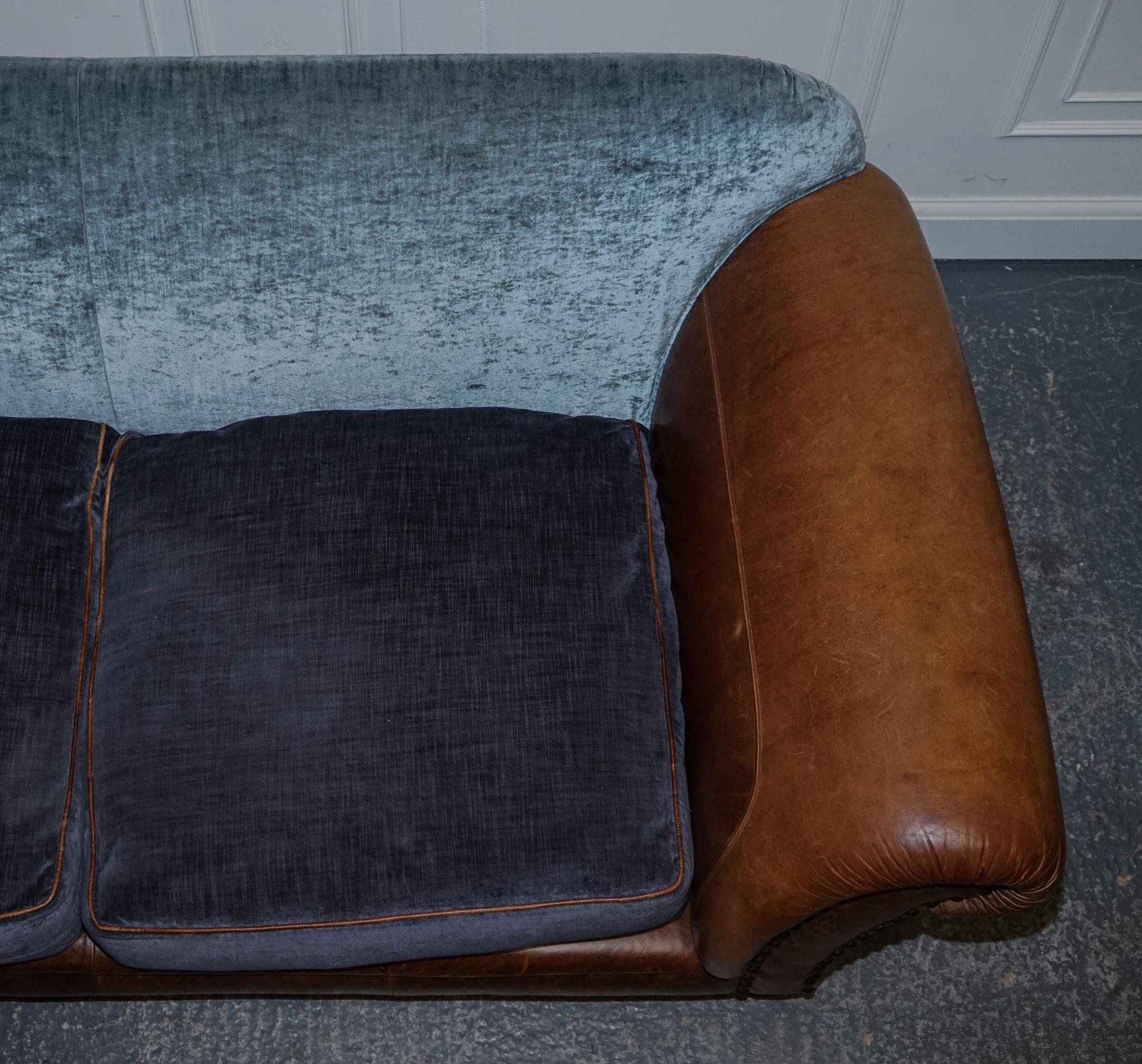TETRAD WESTWOOD LEATHER & FABRIC THREE TO FOUR SEATER SOFA WITH SCATTER CUSHiONS 5