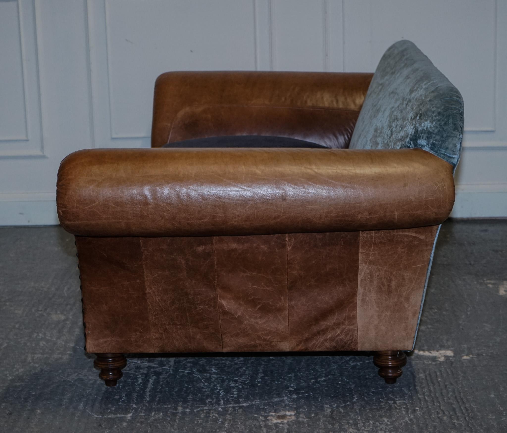 TETRAD WESTWOOD LEATHER & FABRIC THREE TO FOUR SEATER SOFA WITH SCATTER CUSHiONS 6