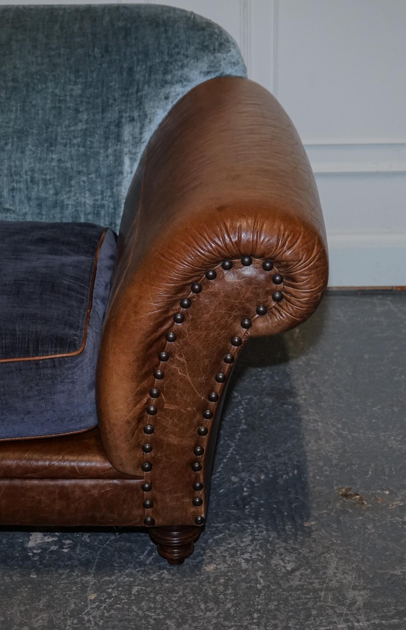 Leather TETRAD WESTWOOD LEATHER & FABRIC THREE TO FOUR SEATER SOFA WITH SCATTER CUSHiONS