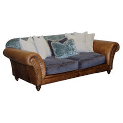 TETRAD WESTWOOD LEATHER & FABRIC THREE TO FOUR SEATER SOFA MIT ScatTER CUSHiONS