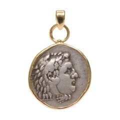 Tetradrachm [coin] Pendant of Hercules & Zeus w/ 18K