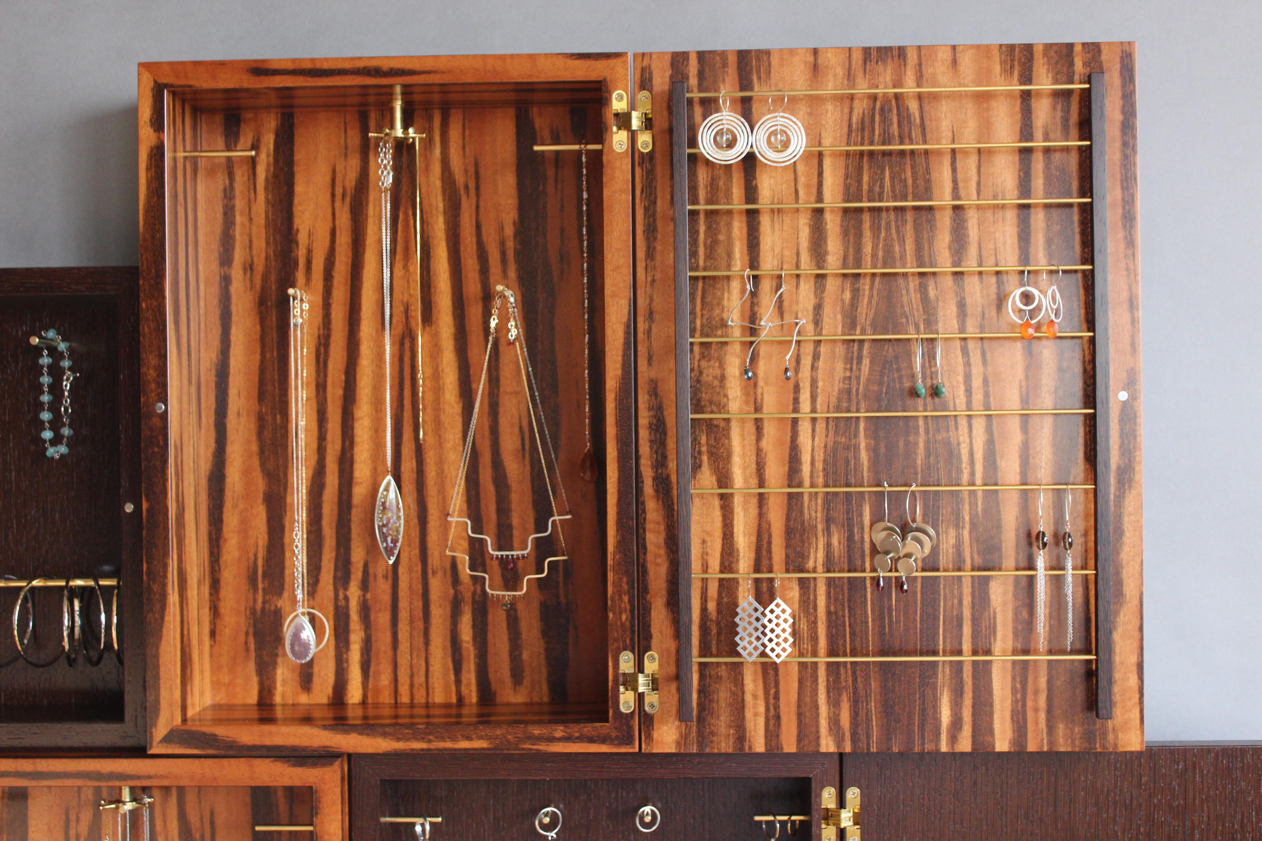 Tetris Jewelry case I shown in goncalo alves, wenge, & brass by Adam Bentz  In New Condition For Sale In Seattle, WA