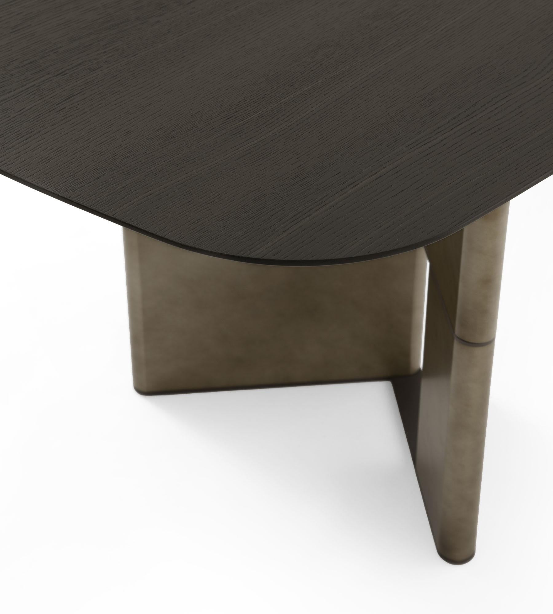 Tetris Laguna Oak and Bronze Dining Table, 10 Seats, by Morica Design For Sale 1