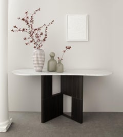 Tetris Laguna Oak and Marble Console by Morica Design