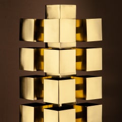 Tetris Sculptural Desk Table Lamp, Solid Brass, Florence Manufacturing