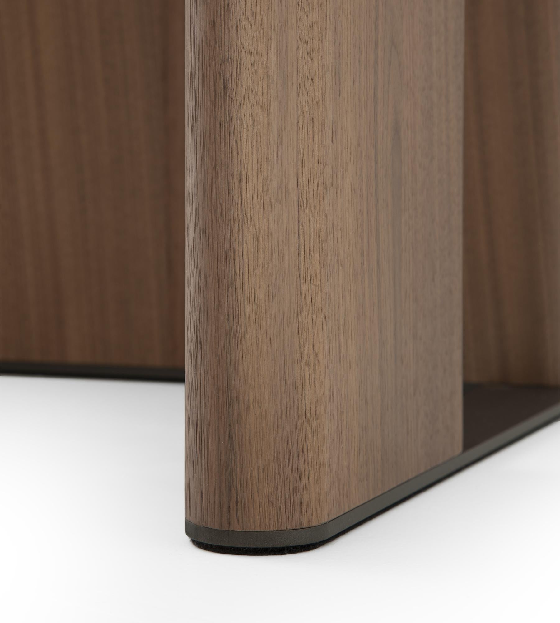 Contemporary Tetris Walnut and Marble Console by Morica Design For Sale