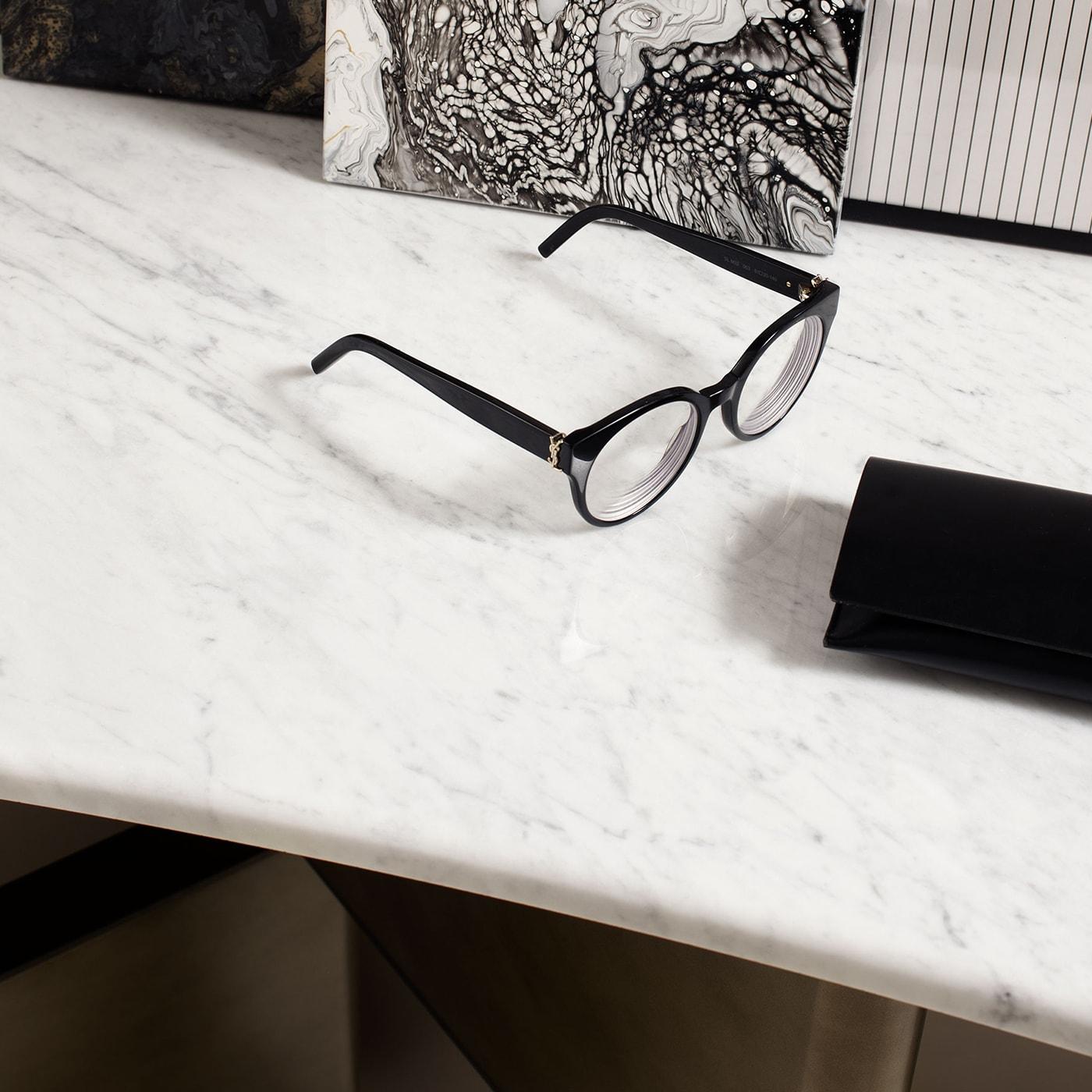 XXIe siècle et contemporain Console Tetris avec plateau en marbre et pieds en Wood Wood laqué bronze en vente