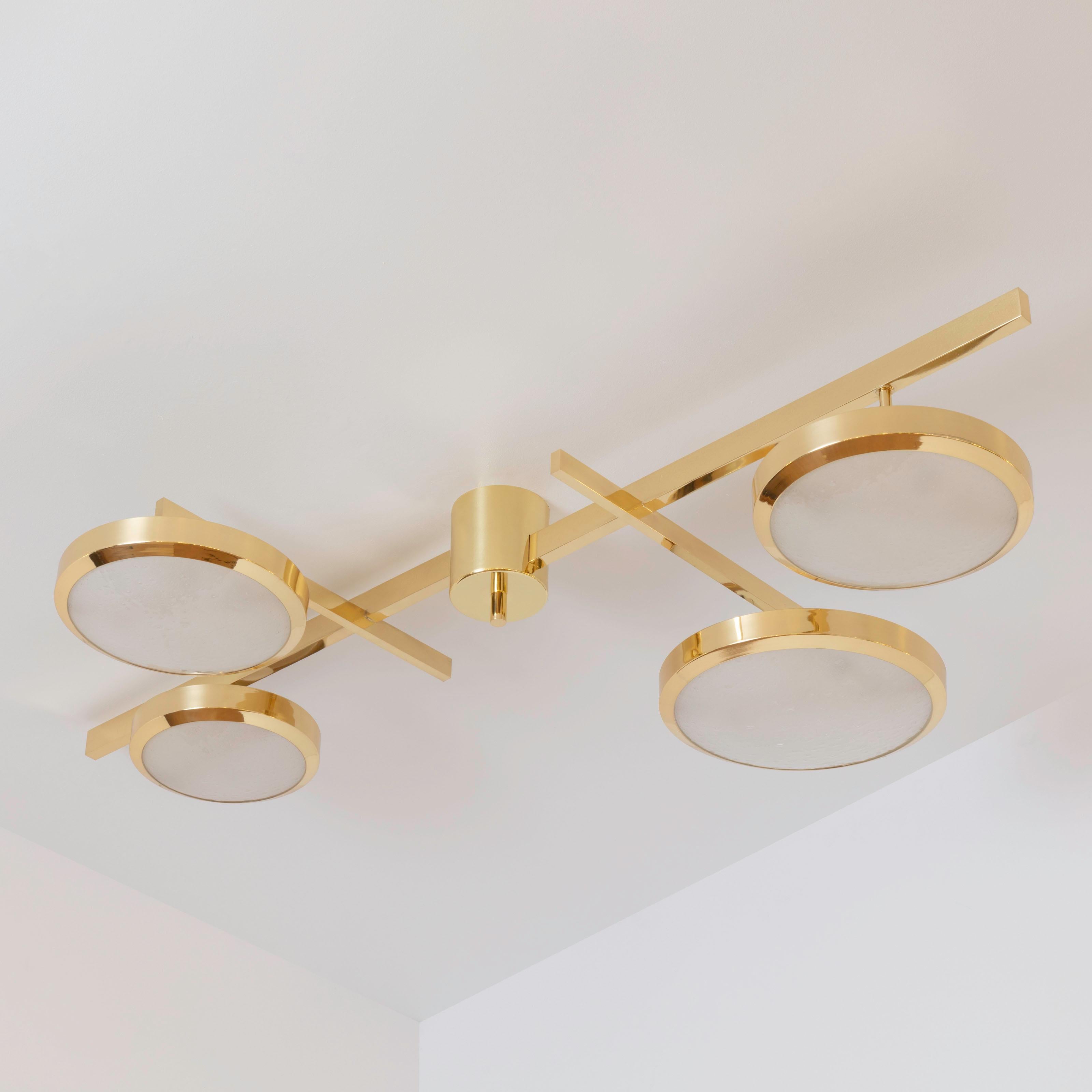 Modern Tetrix Ceiling Light by Gaspare Asaro-Polished Brass Finish For Sale