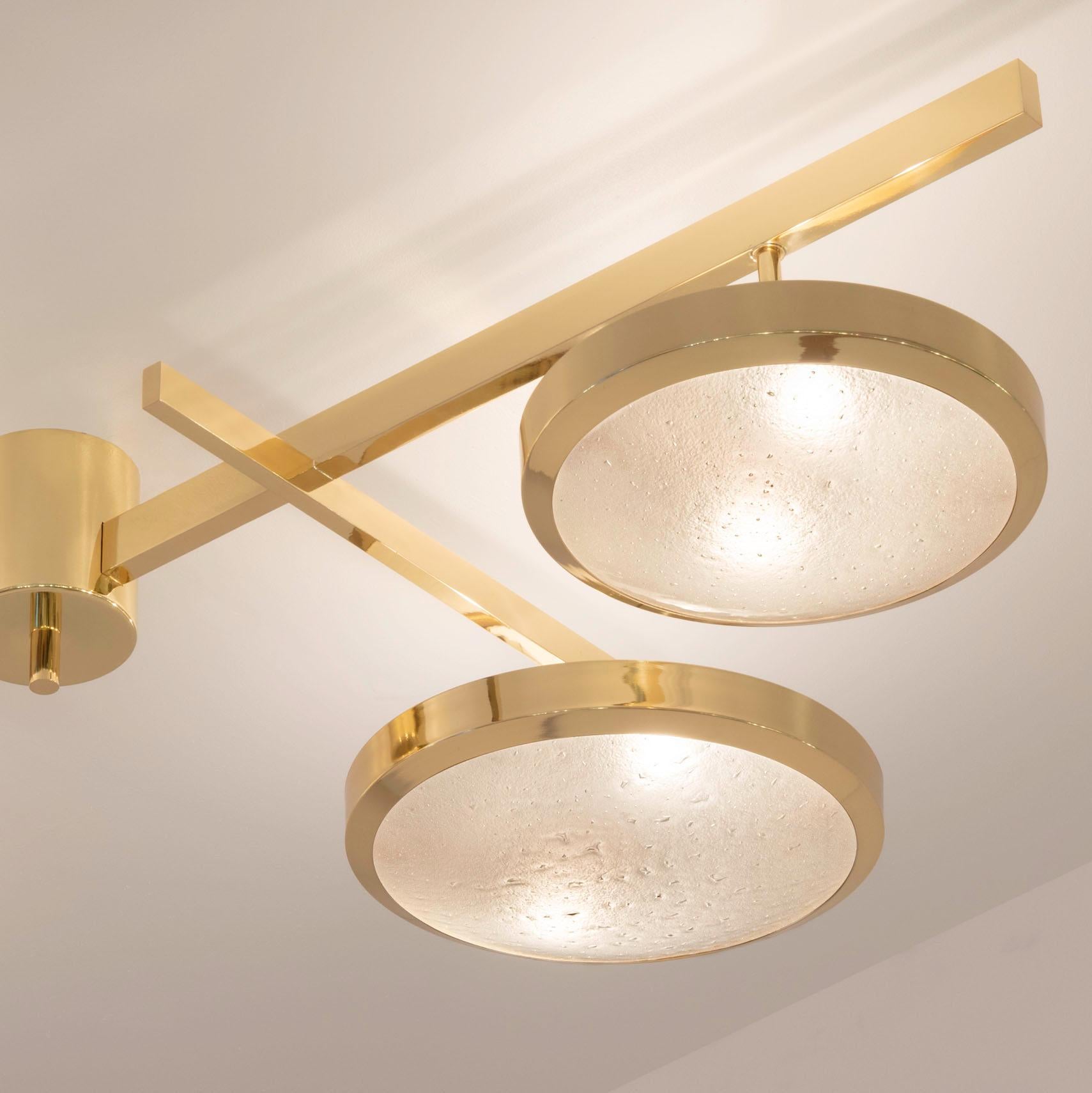 Tetrix Ceiling Light by Gaspare Asaro-Polished Brass Finish In New Condition For Sale In New York, NY