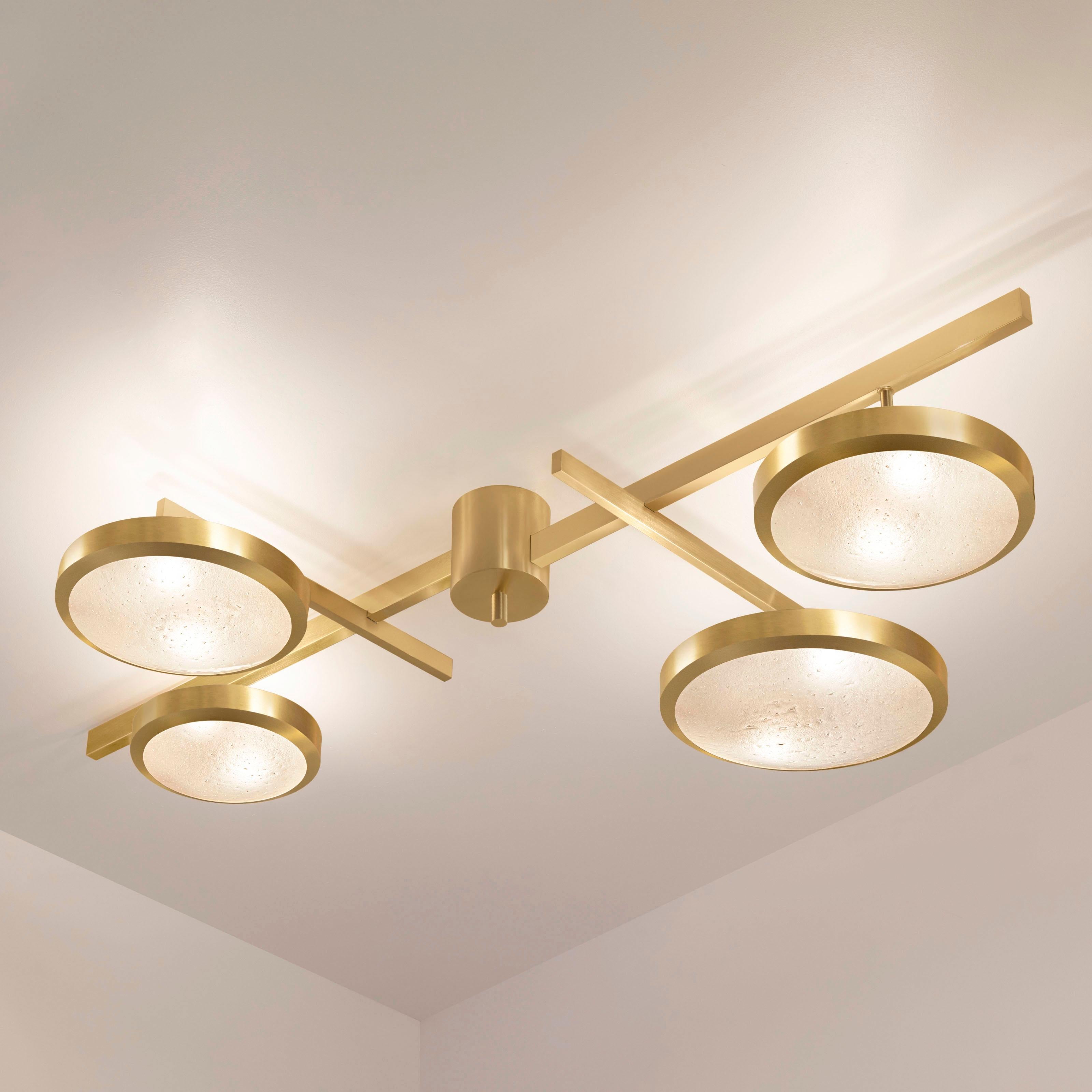 Tetrix Ceiling Light by Gaspare Asaro-Polished Brass Finish For Sale 2