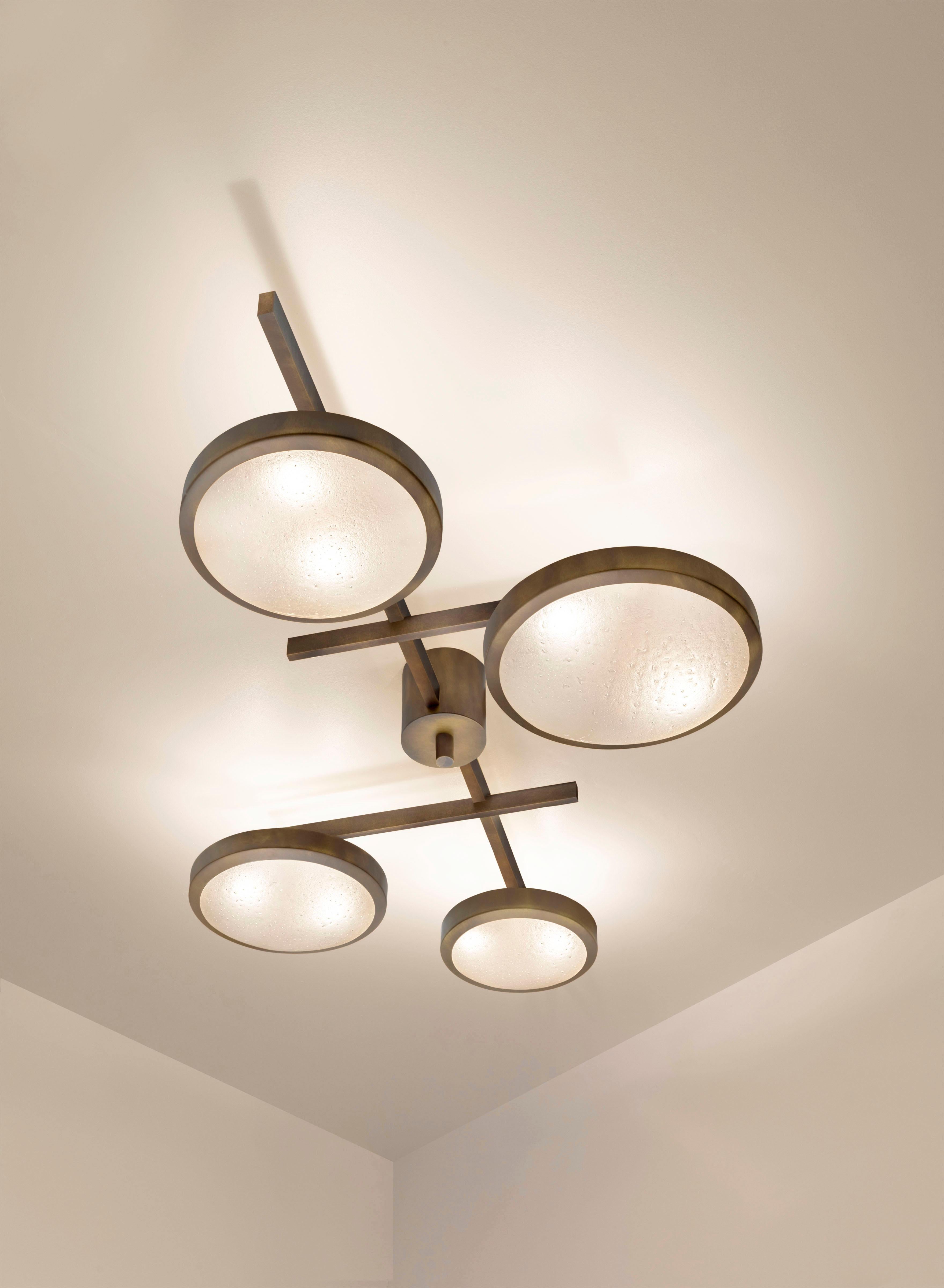 Modern Tetrix Ceiling Light by Gaspare Asaro-Bronze Finish For Sale