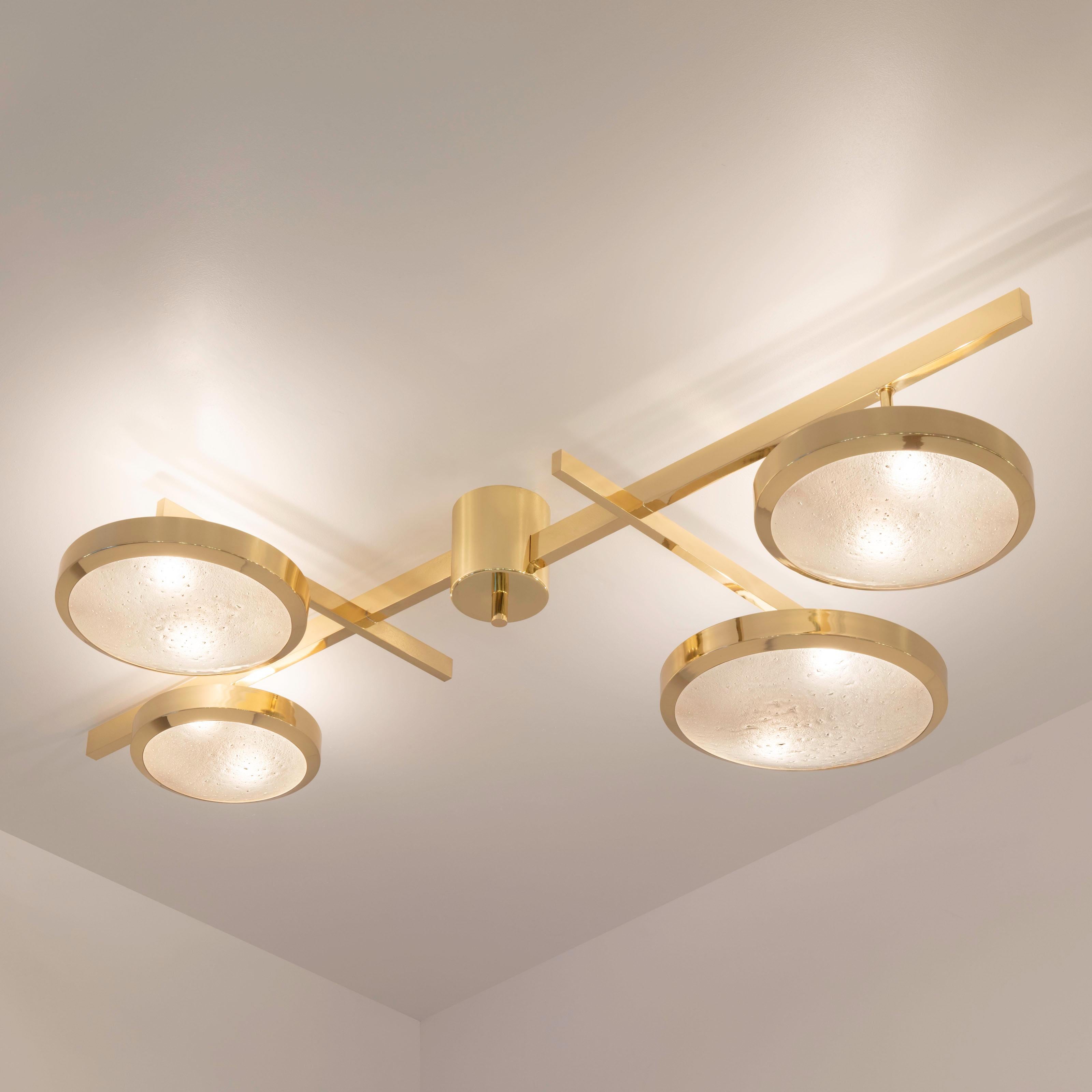 Tetrix Ceiling Light by Gaspare Asaro - Satin Brass Finish In New Condition For Sale In New York, NY