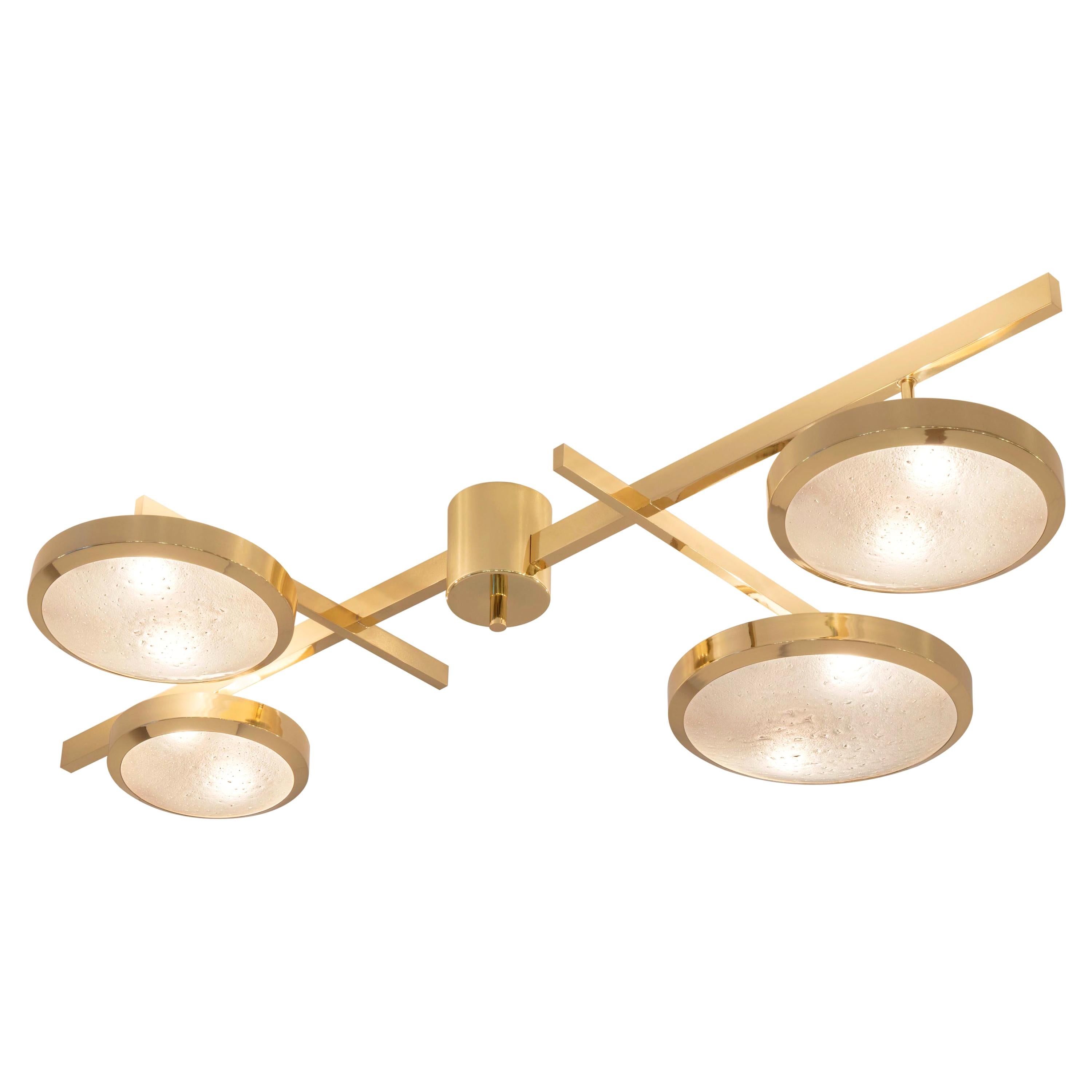 Tetrix Ceiling Light by Gaspare Asaro - Satin Brass Finish For Sale