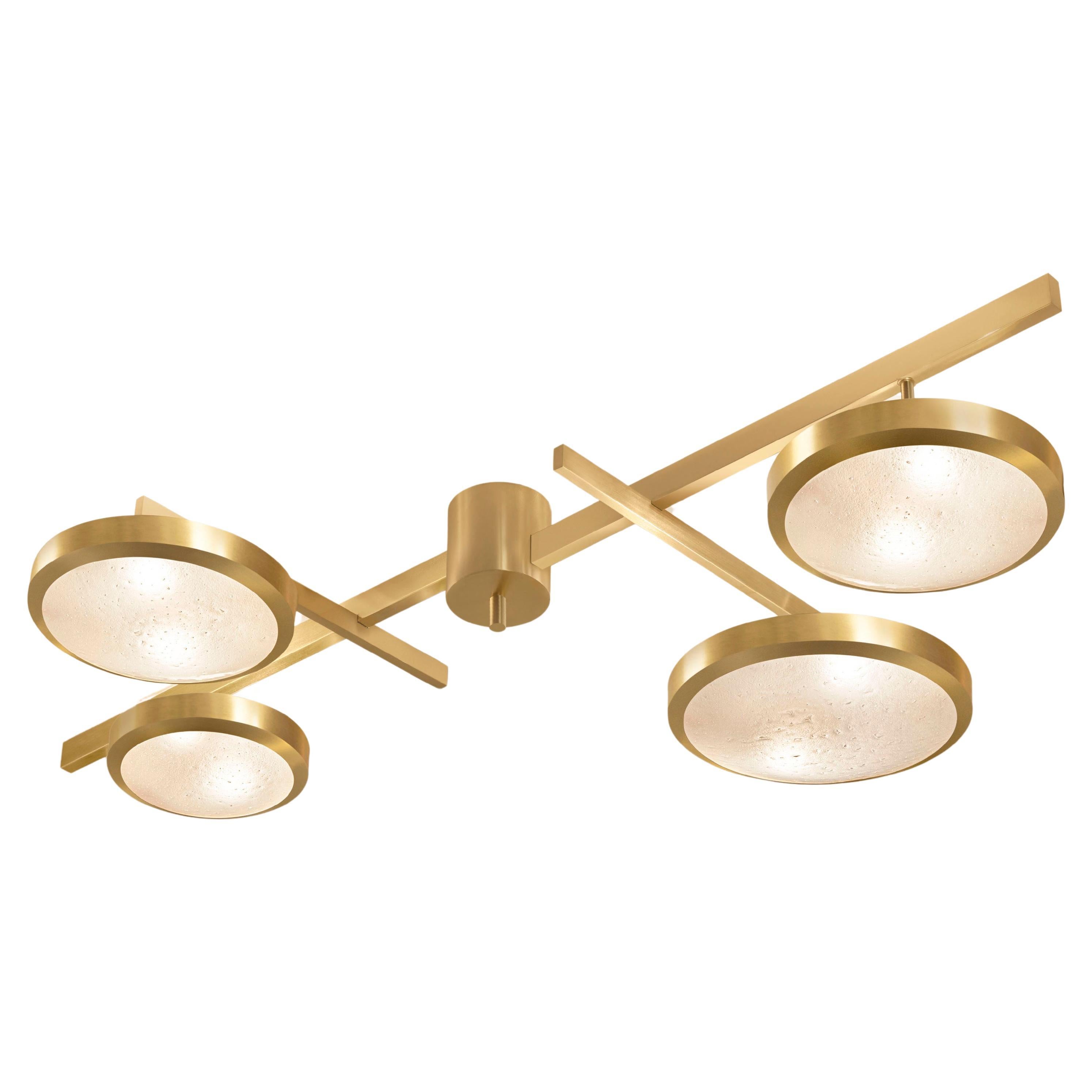Tetrix Ceiling Light by Gaspare Asaro-Satin Brass Finish For Sale