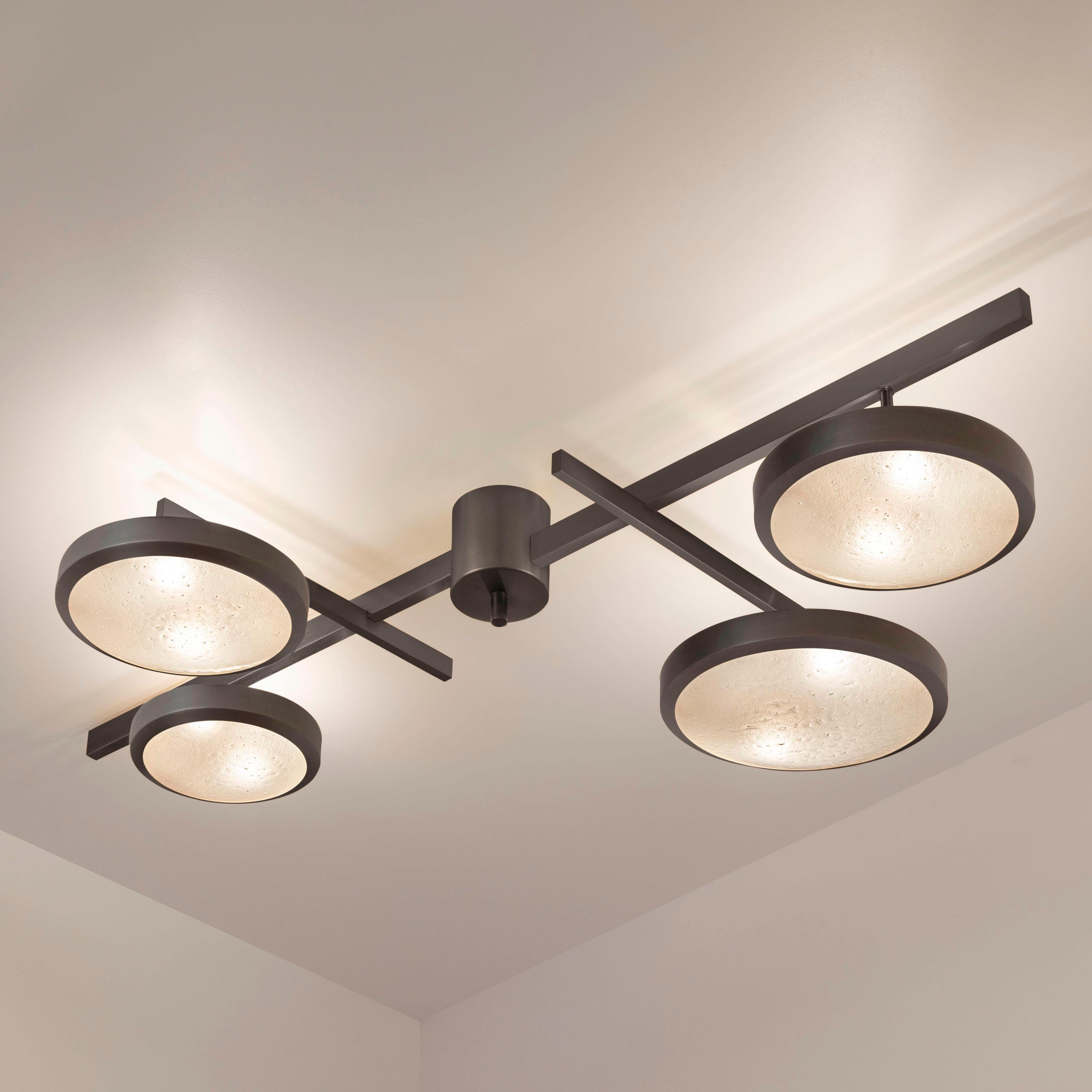 Tetrix Ceiling Light by Gaspare Asaro- Satin Nickel Finish In New Condition For Sale In New York, NY