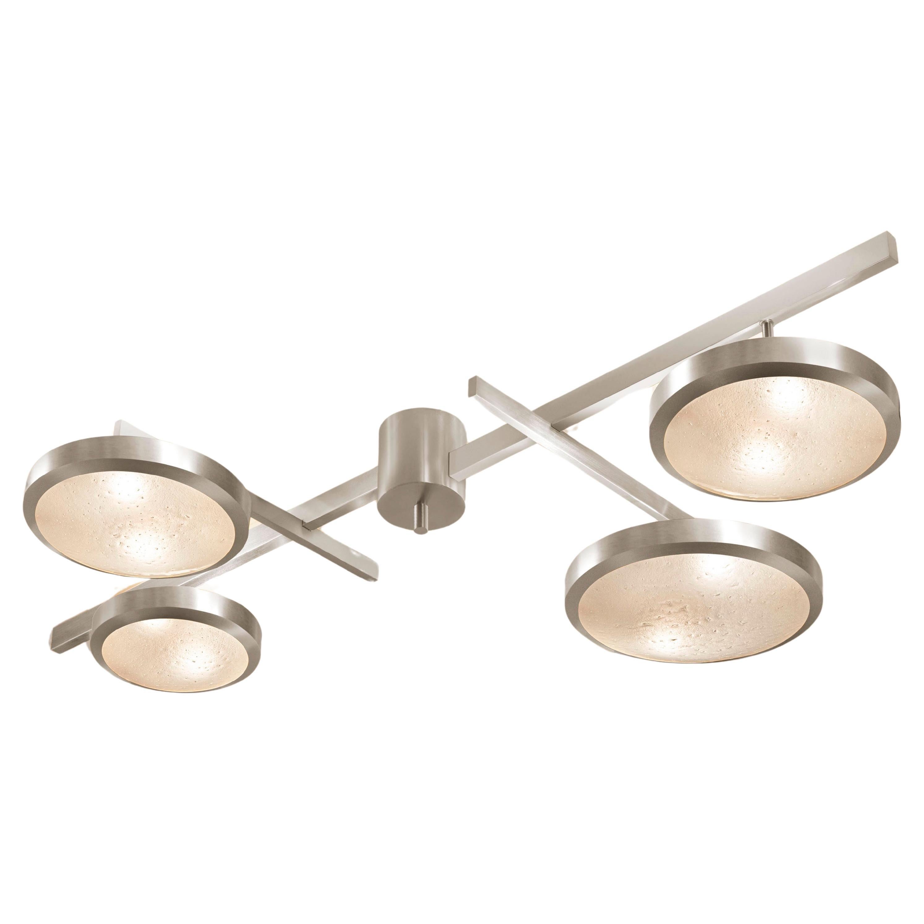 Tetrix Ceiling Light by Gaspare Asaro - Satin Nickel Finish For Sale