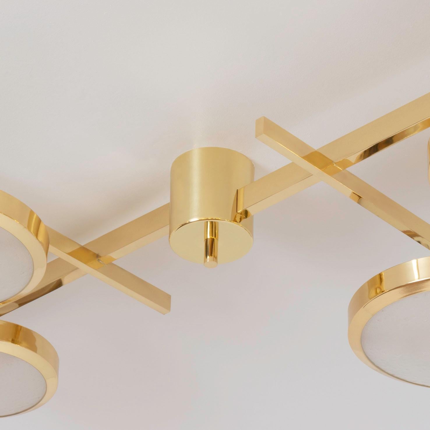Contemporary Tetrix Ceiling Light by Gaspare Asaro - Polished Brass Finish For Sale