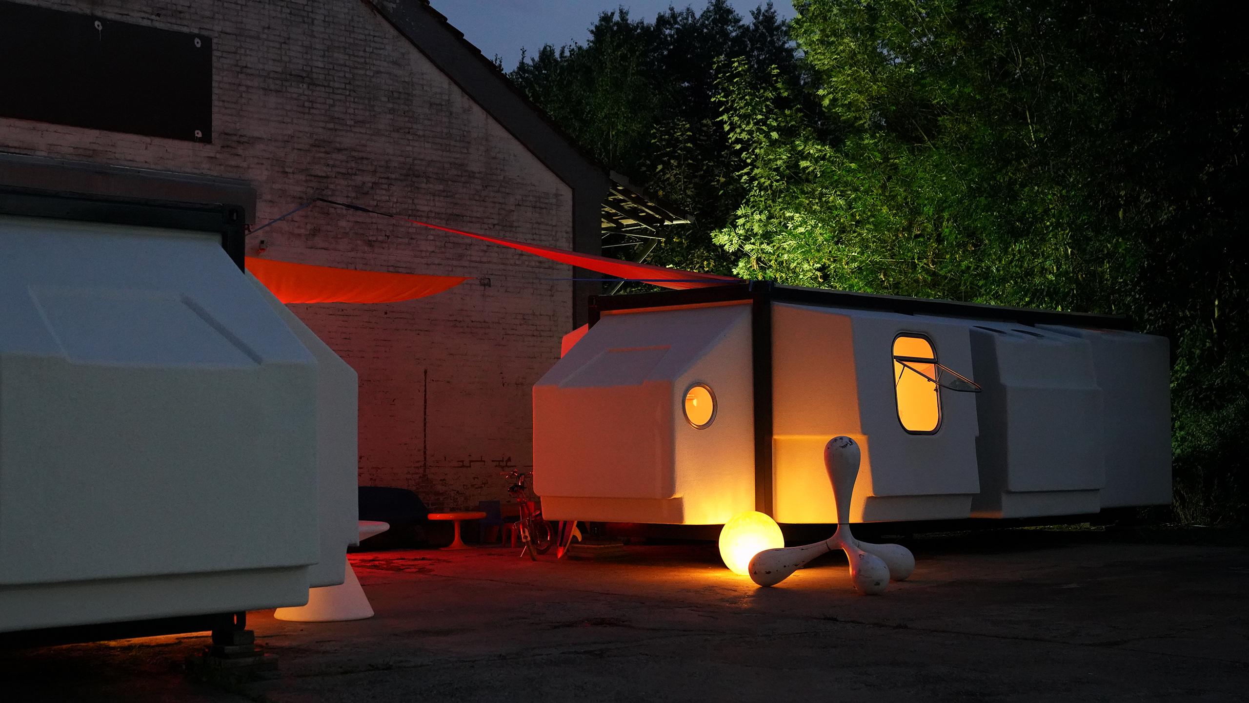 Habitat modulaire Tétrodon, 1968 par Berce & Ciriani Beach Garden Tiny House 8