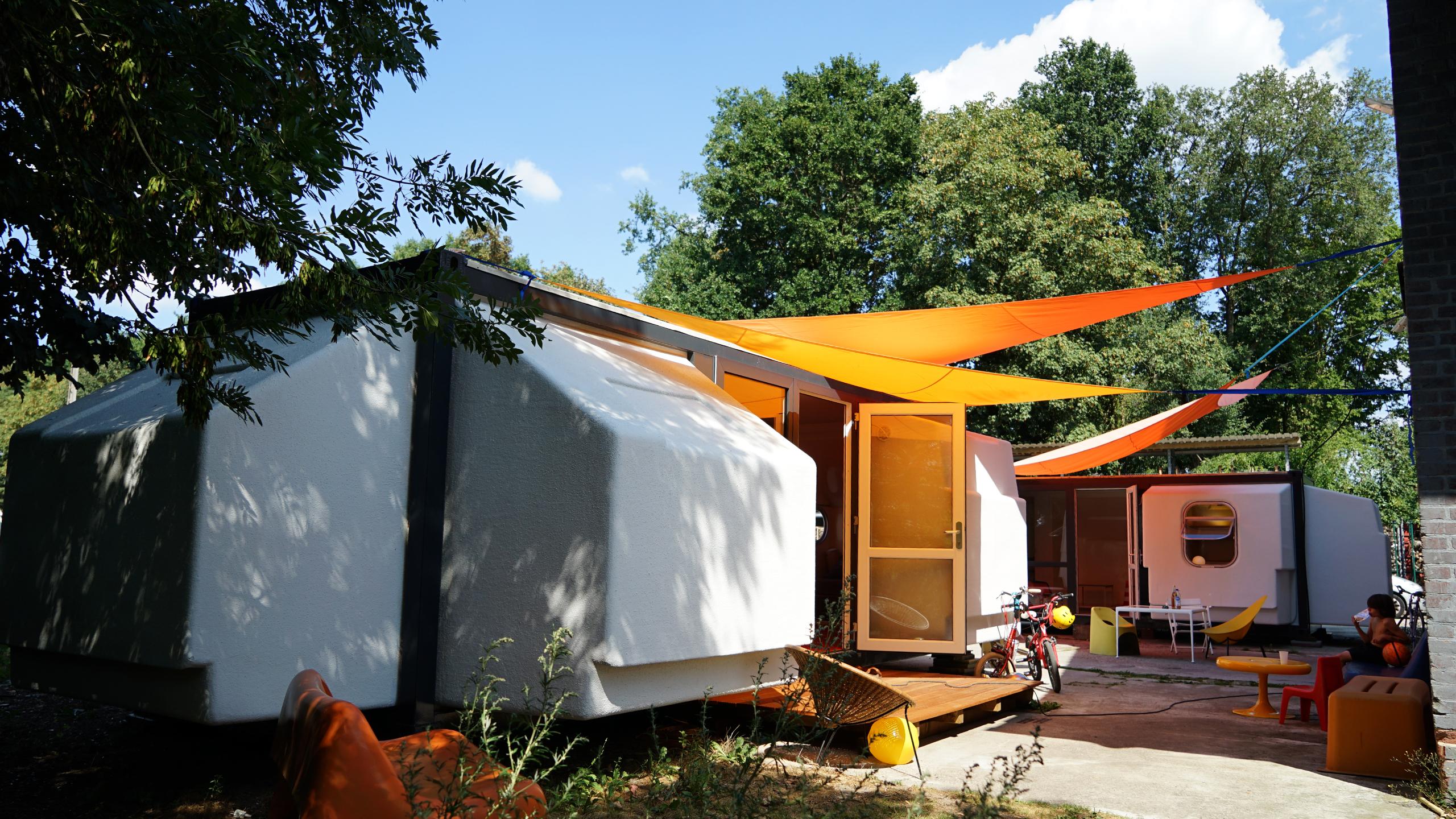 Mid-Century Modern Tétrodon Modular Habitat, 1968 by Berce & Ciriani Beach Garden Tiny House