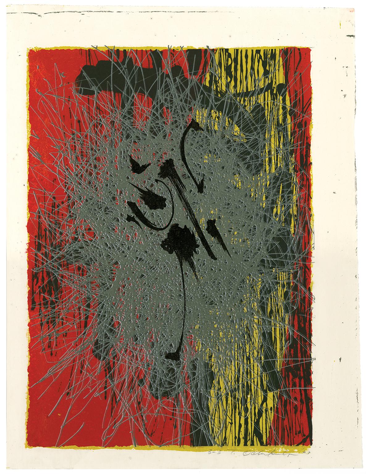 Tetsuo Ochikubo Abstract Print - Expressionist Abstraction — Hawaiian Artist