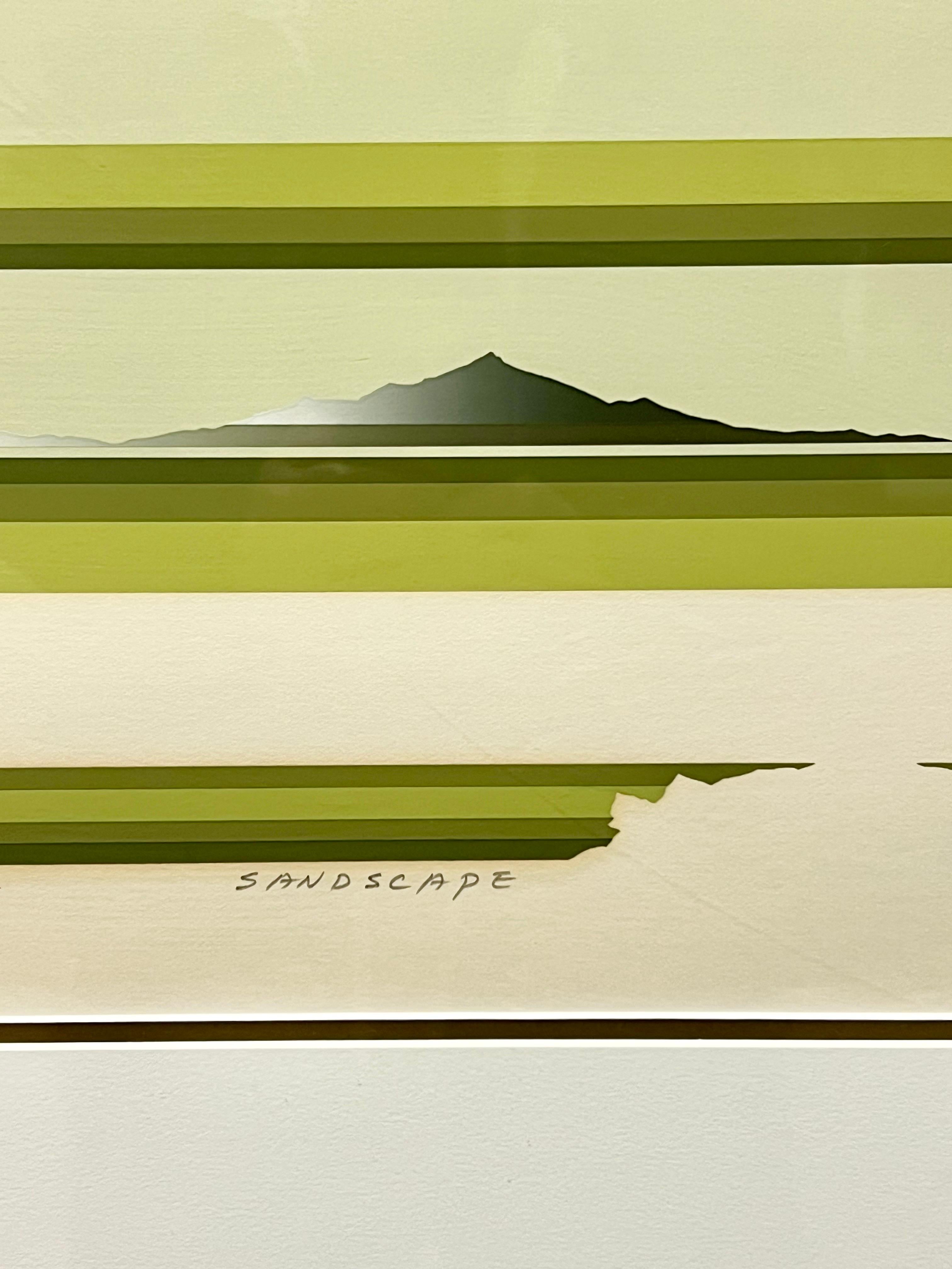 Post-Modern Tetsuro Sawada Silkscreen ‘Sandscape’ c1980 Japan  For Sale