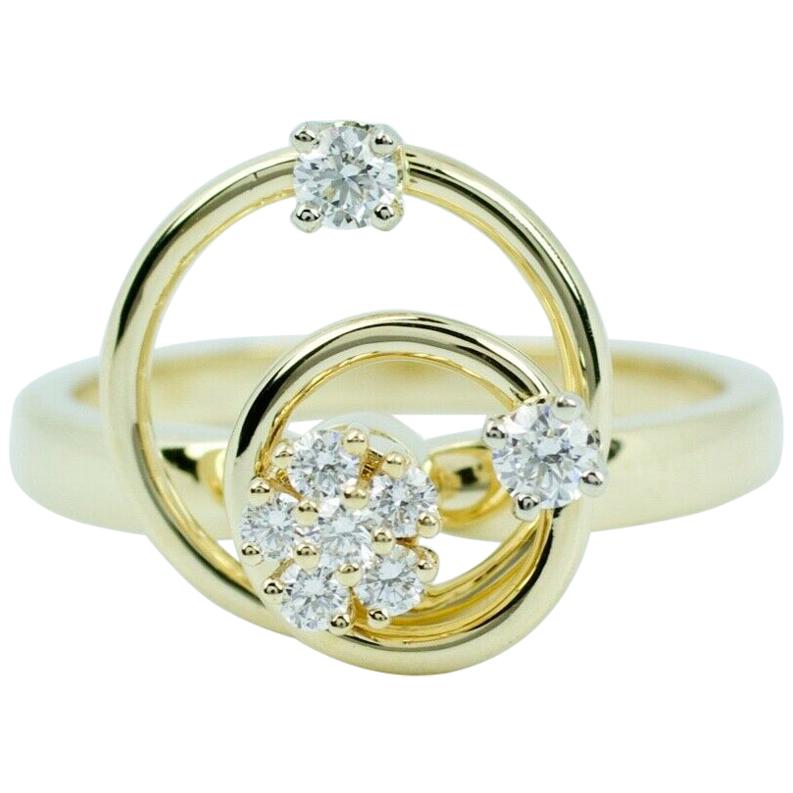 Teufel 14 Karat Yellow Gold Round White Diamond Double Motion Ring