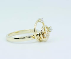 Teufel 14 Karat Yellow Gold Round White Diamond Double Motion Ring
