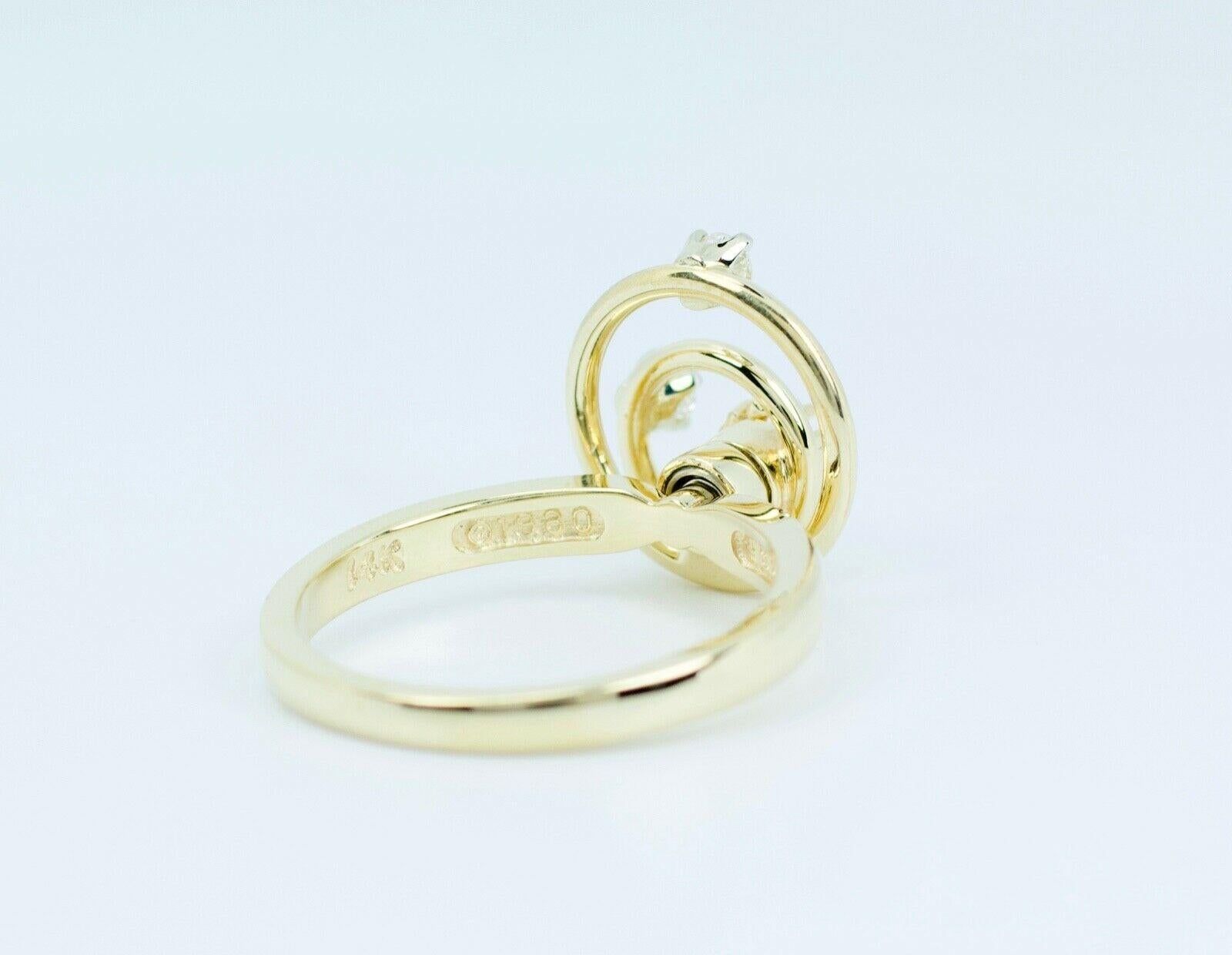 Teufel 14 Karat Gelbgold Rund Weiß Diamant Double Motion Ring im Zustand „Gut“ in Montgomery, AL
