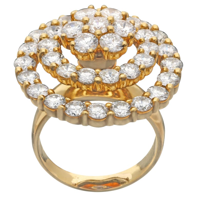 Teufel Round Brilliant Diamond and Gold Kinetic Spinner Ring, circa 1975  For Sale at 1stDibs | spinner diamond ring, the 1975 ring, diamond spinner  ring
