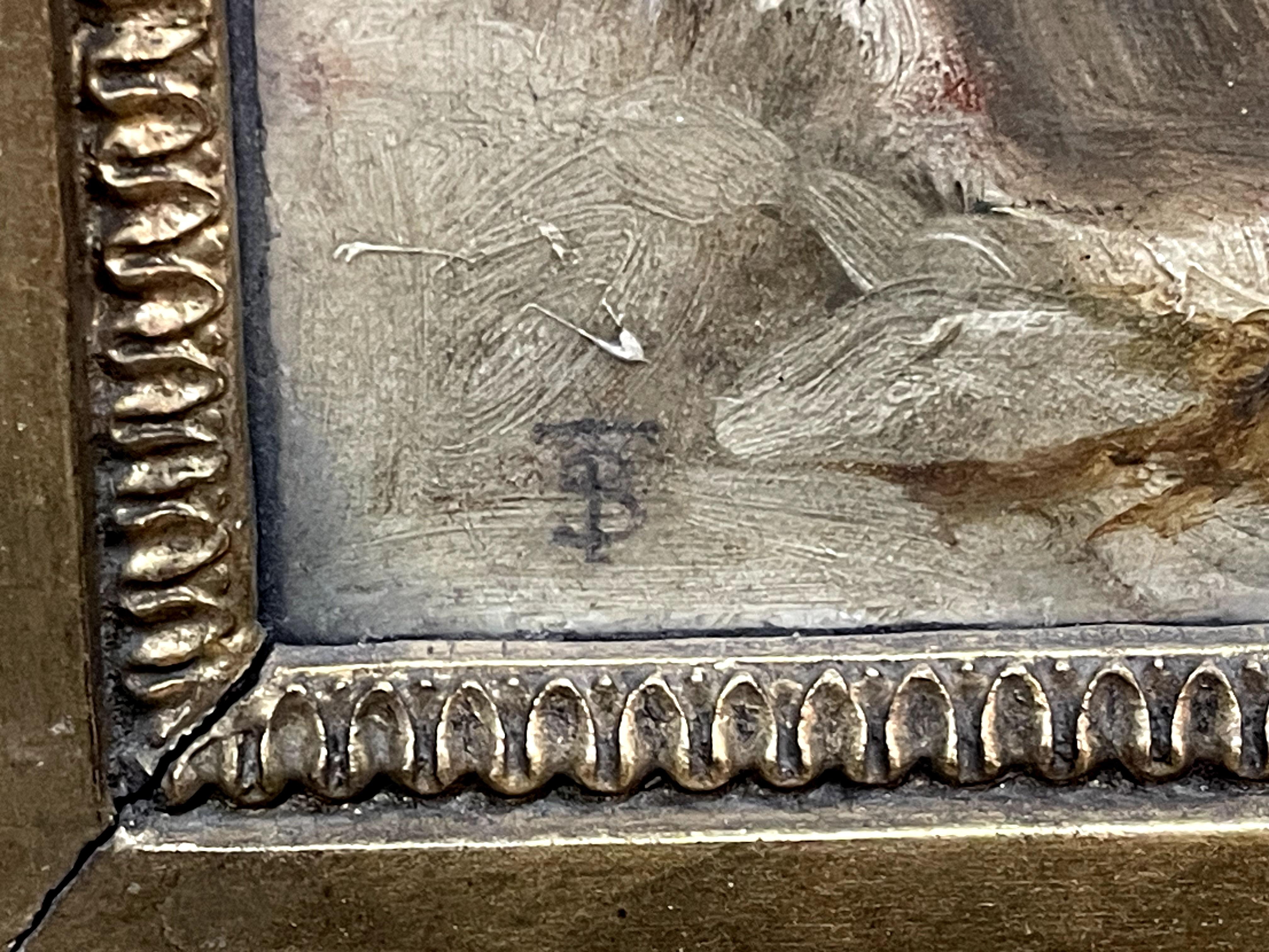 „Winterszene mit Pferden undwagen“ – Painting von Teutward SCHMITSON