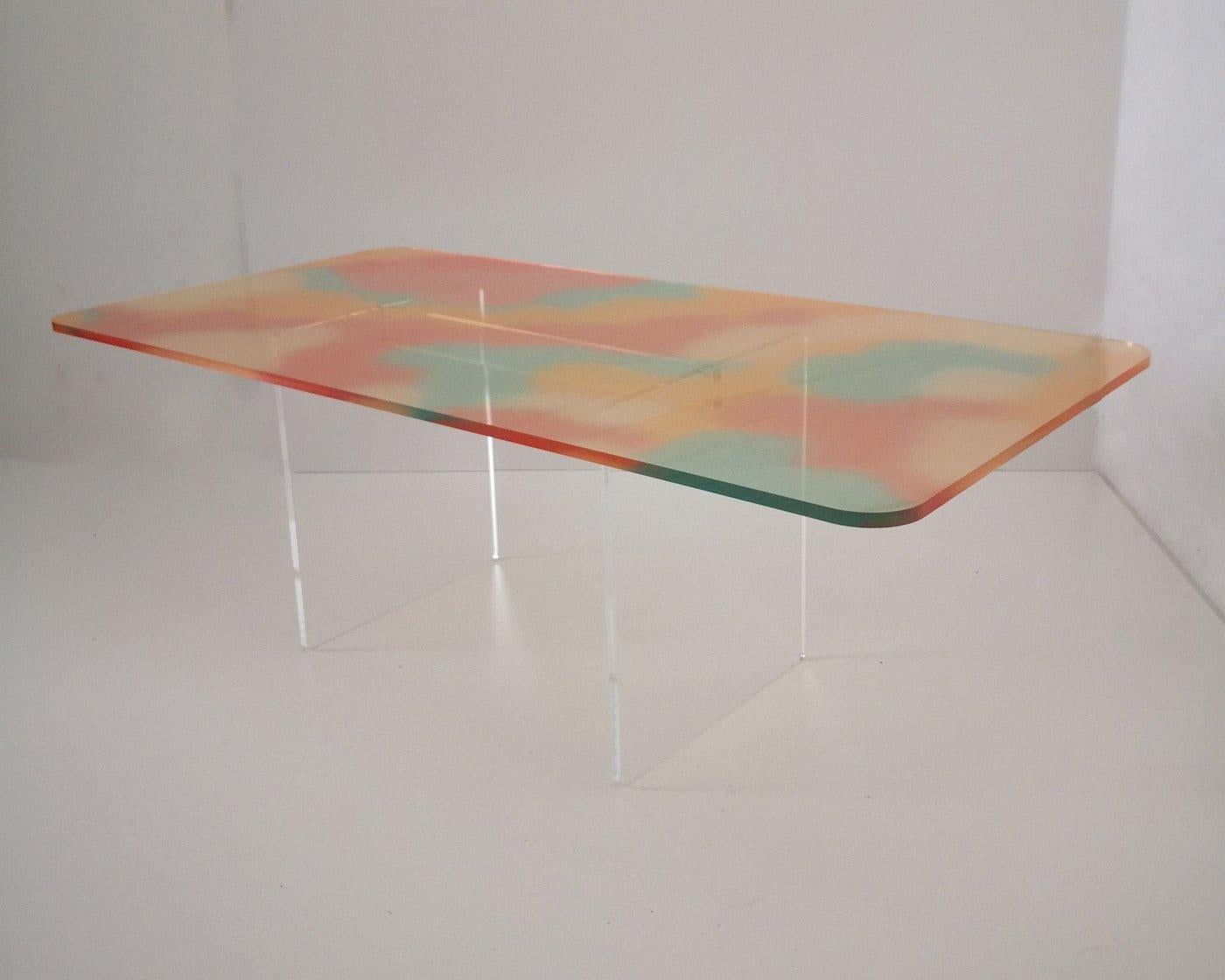 Modern Tex Coffee Table Made in Acrylic Red Design Roberto Giacomucci in 2023 For Sale