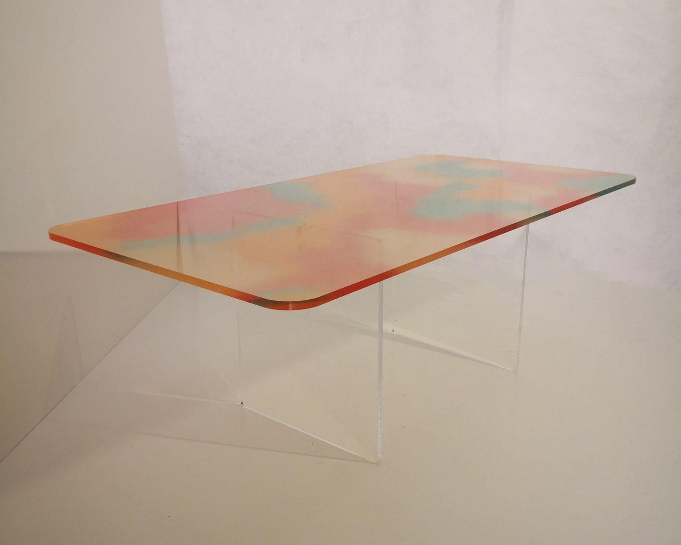 Tex Coffee Table Made in Acrylic Red Design Roberto Giacomucci in 2023 In New Condition For Sale In ancona, IT